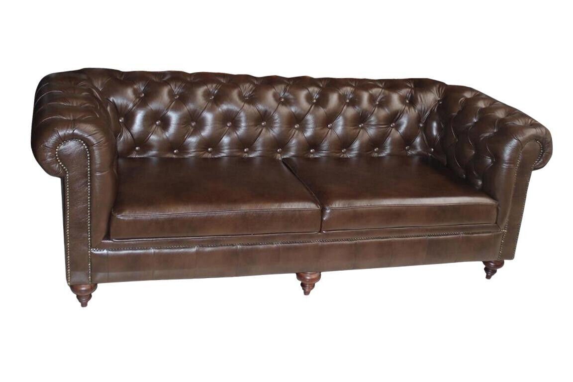 Chesterfield Sitzer Sofort Couch 3 Sitz 3-Sitzer JVmoebel Kunstleder Sofas
