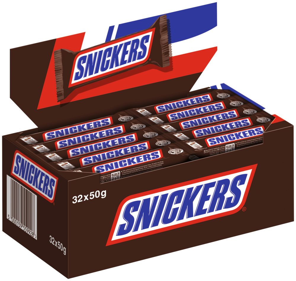 Mars GmbH Süßigkeit SNICKERS 32x50g, Schokolade, Erdnuss & Karamell