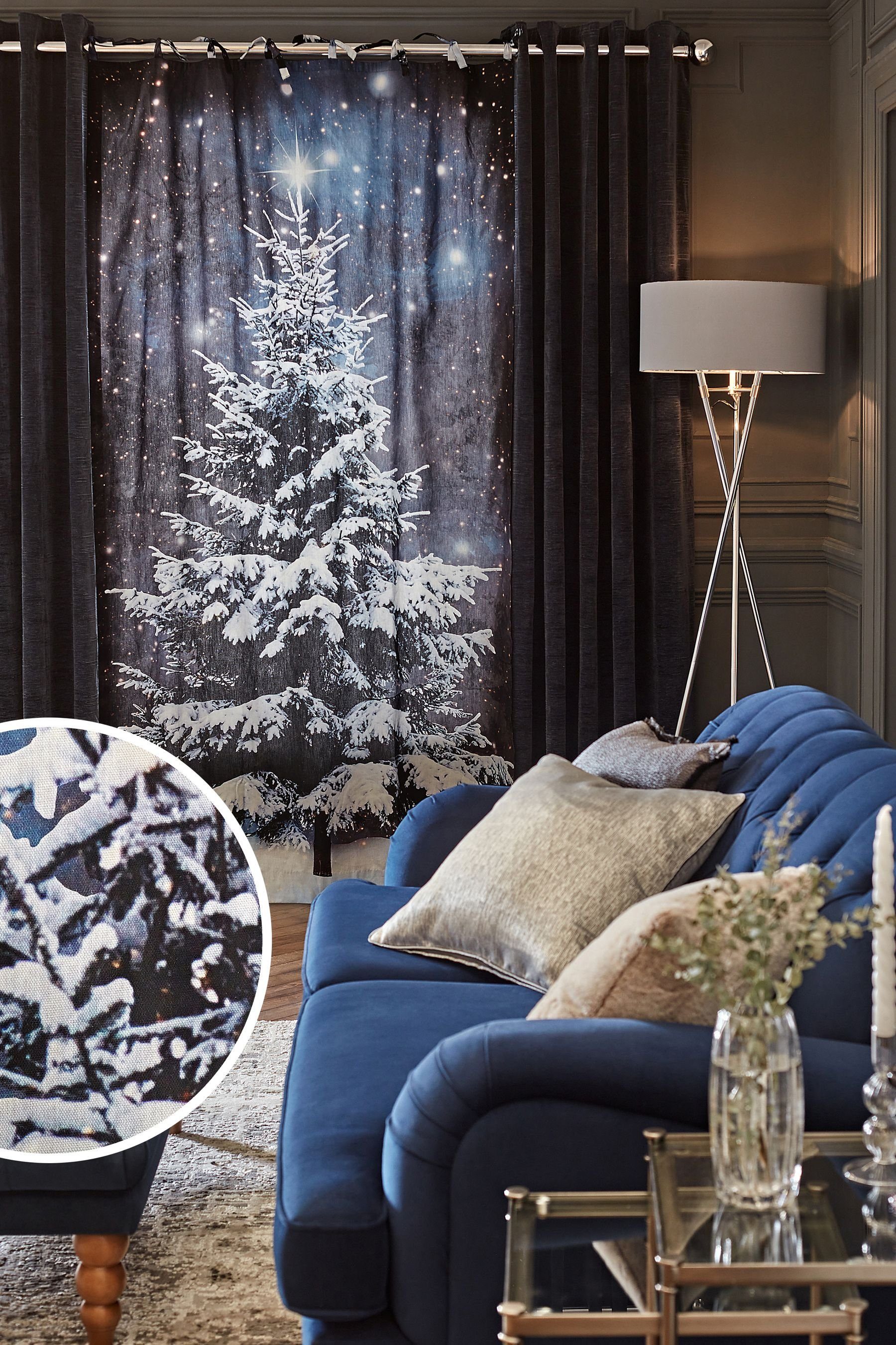 Vorhang Weihnachtsbaum gefütterte SchlaufenVorhänge, Next, (1 St)