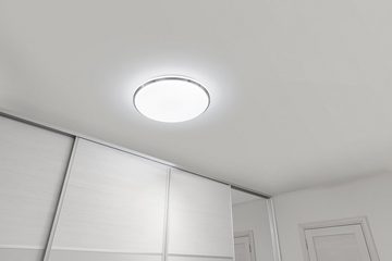 EGLO LED Deckenleuchte Marunella, Leuchtmittel inklusive, Wandlampe Ø 34 cm in Stufen dimmbar, Deckenlampe, Wohnzimmerlampe