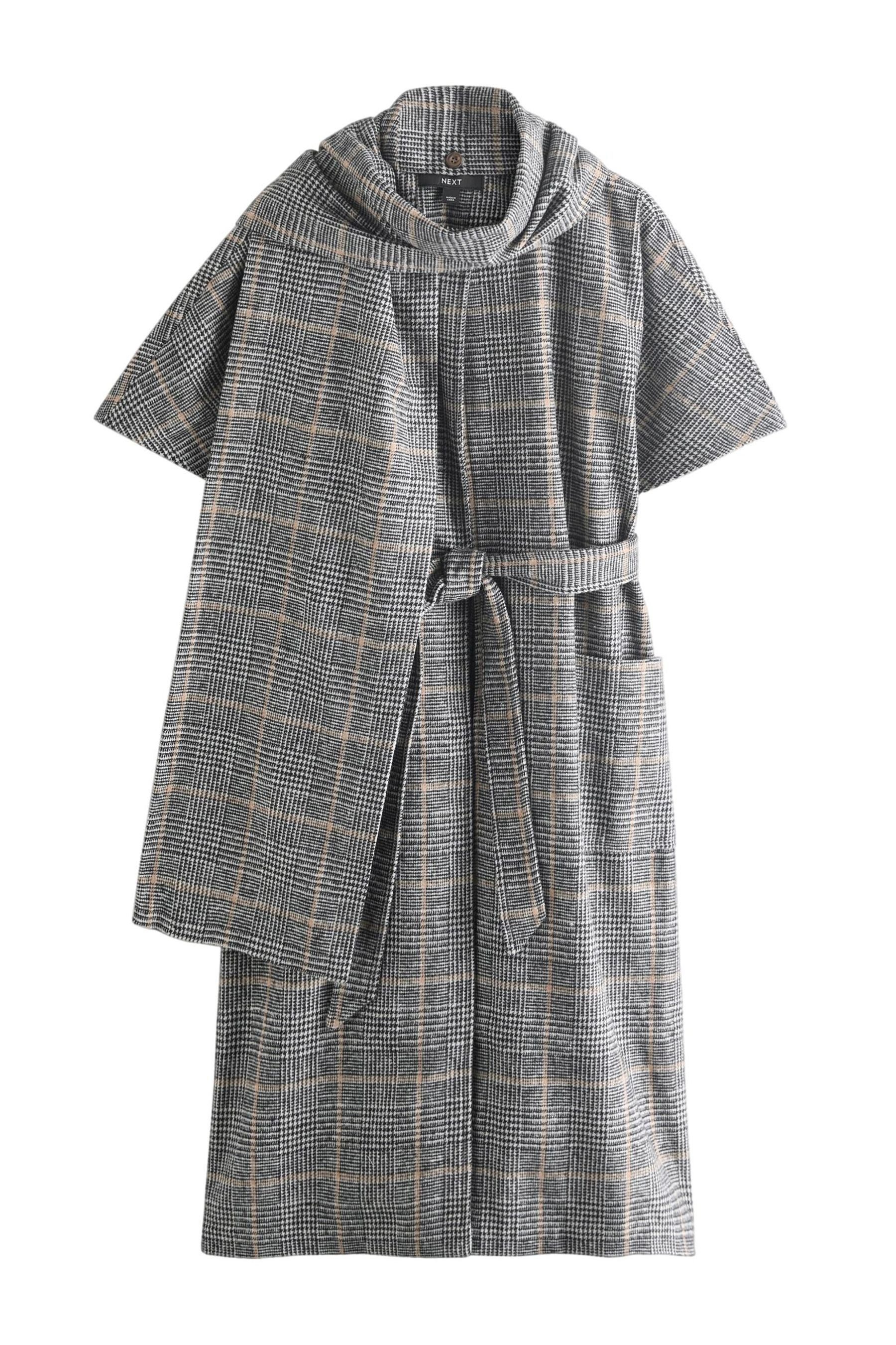 Next Cape Langes Stola-Cape mit Taillengürtel und Wollanteil (1-St)