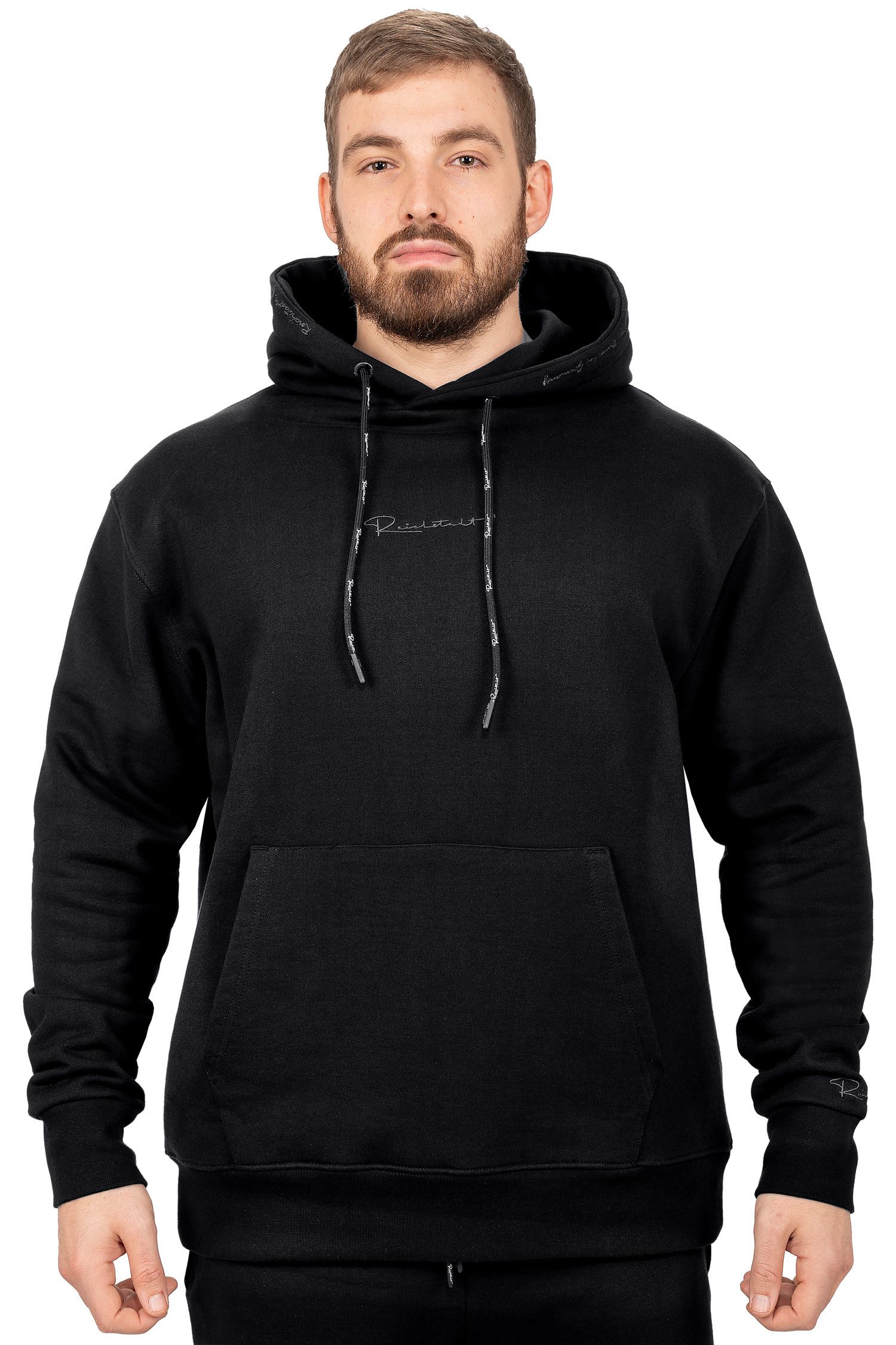 Reichstadt Trainingspullover Herren Regular Fit Sport Hoodie Marken-Stick S-23RS034 mit Eleganten Details