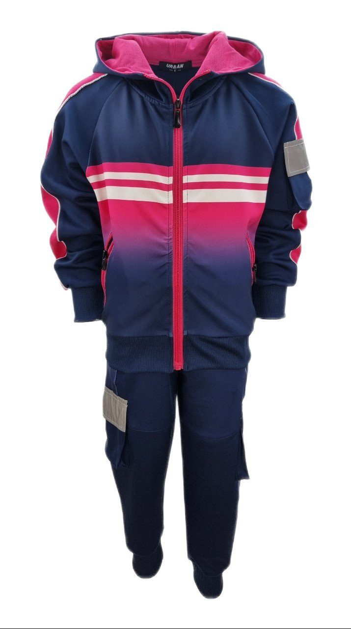 Hessis Freizeitanzug Jungen/Mädchen Trainingsanzug Freizeitanzug JF30 (Set, Jacke mit Jogginghose), Bestehend aus Jacke und Jogginghose, Cargotaschen mit Reflektor