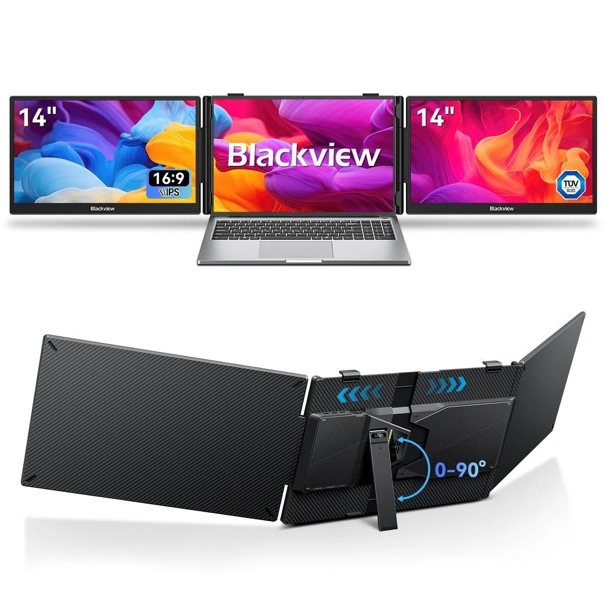 blackview Dual-Screen-Laptop-Bildschirm Monitor ultra-dünn Portabler Monitor für Notebook
