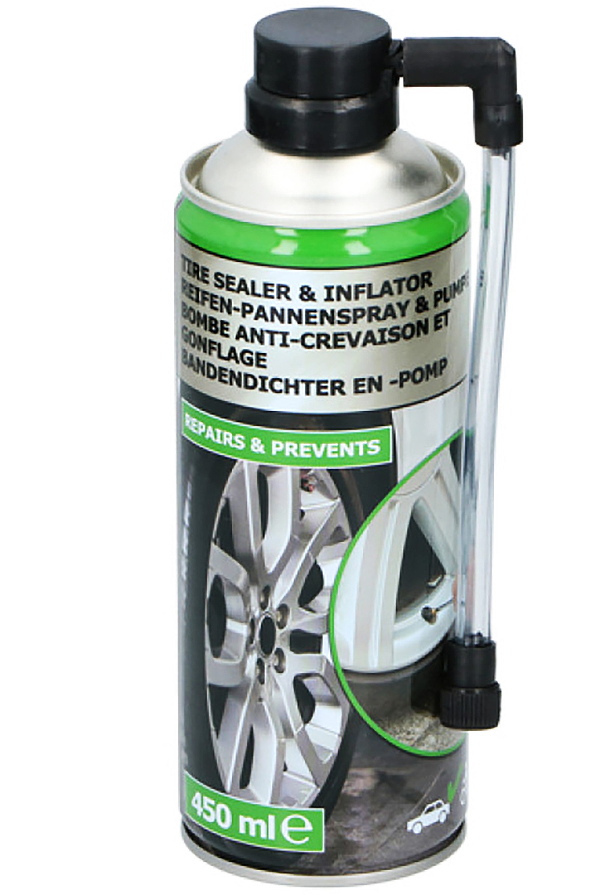Reifen-Reparaturset REIFEN-PANNENSPRAY & PUMPE 450ml für Auto Motorrad 71