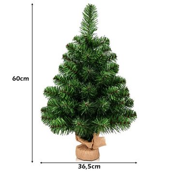 COSTWAY Künstlicher Weihnachtsbaum, Tisch Tannenbaum, mit PVC Nadeln, 60cm