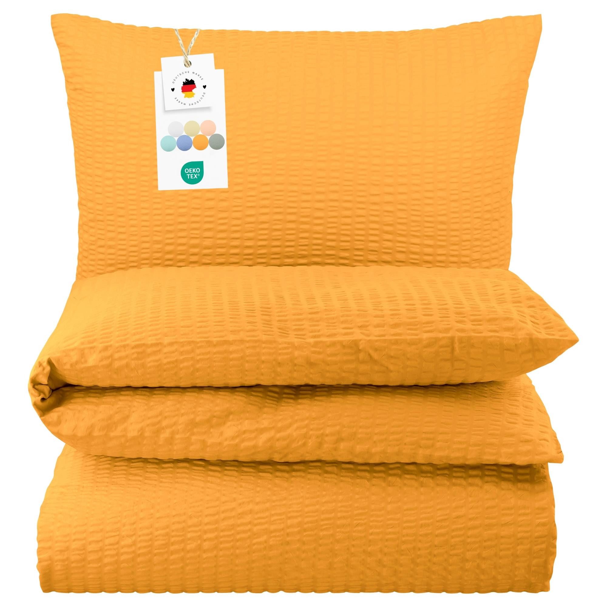 Carpe Sonno Bettwäsche Seersucker 135 x 200 155 x 220 Bügelfrei Sommer Uni günstig online kaufen