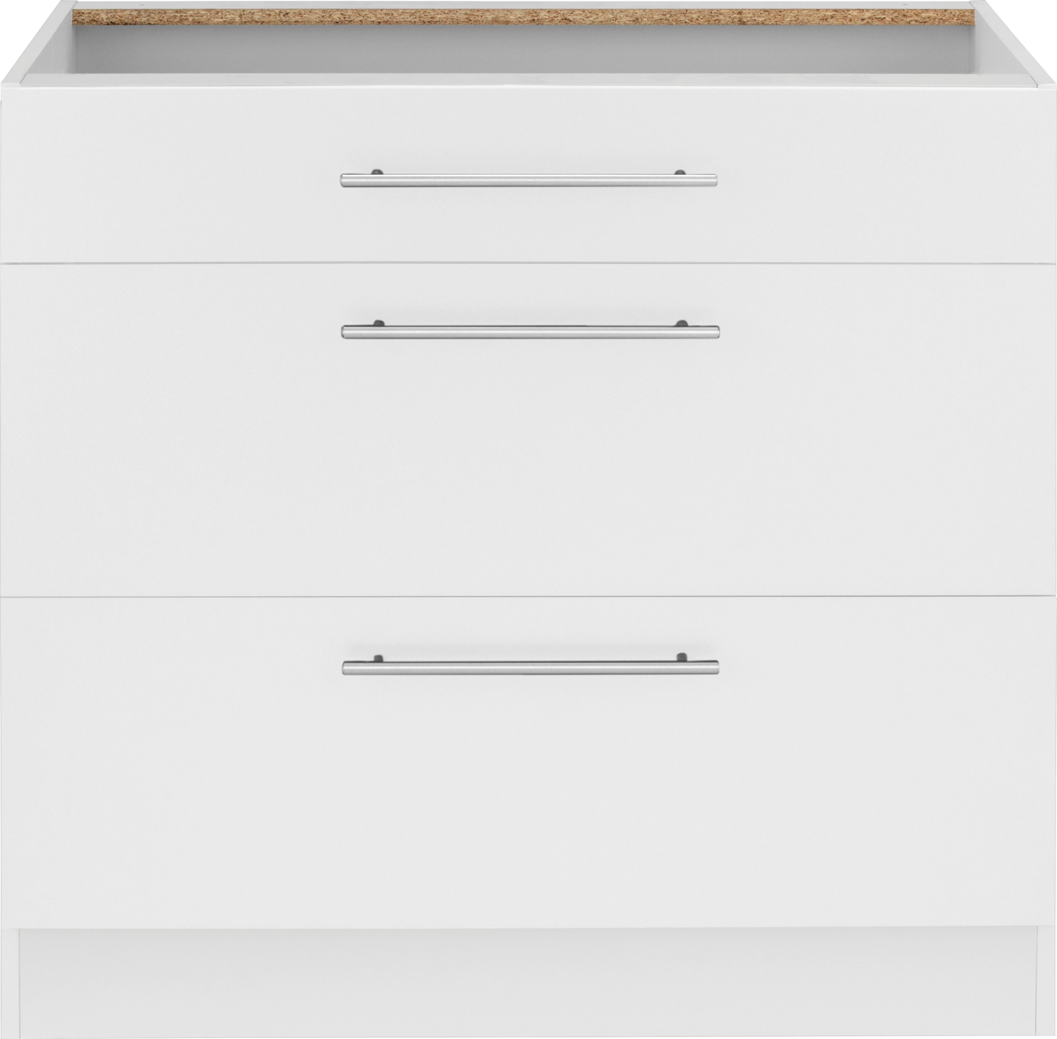 wiho Küchen Unterschrank Unna 90 cm breit, mit 2 großen Auszügen, ohne Arbeitsplatte