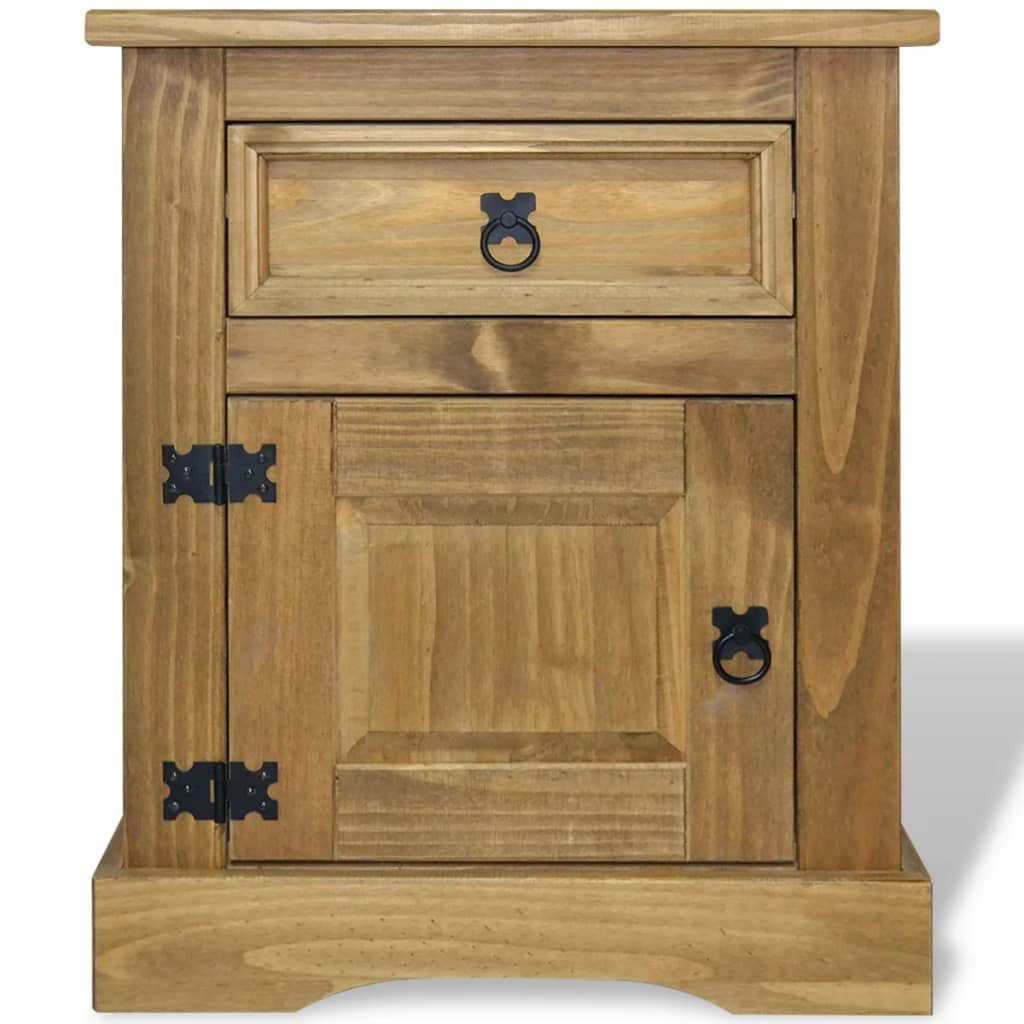 vidaXL Nachttisch NA Nachtkonsole Nachttisch Nachtschrank Mexiko-Stil Kiefer Massiv 53x3
