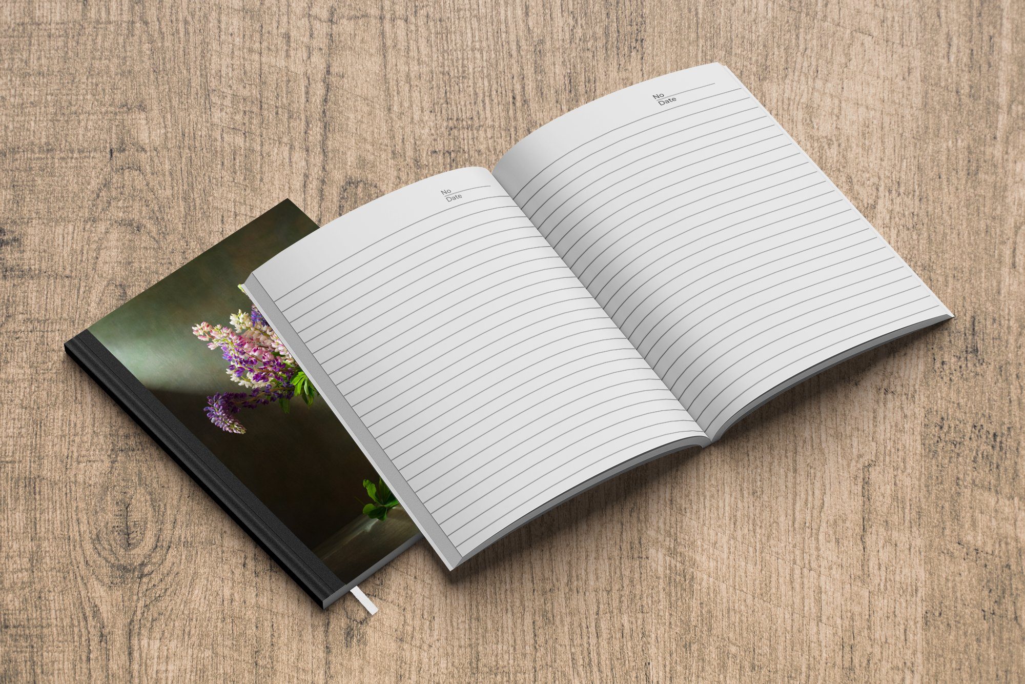 - Notizheft, Vase A5, Seiten, - Journal, 98 Haushaltsbuch Stilleben Blumen, Merkzettel, Tagebuch, MuchoWow Notizbuch