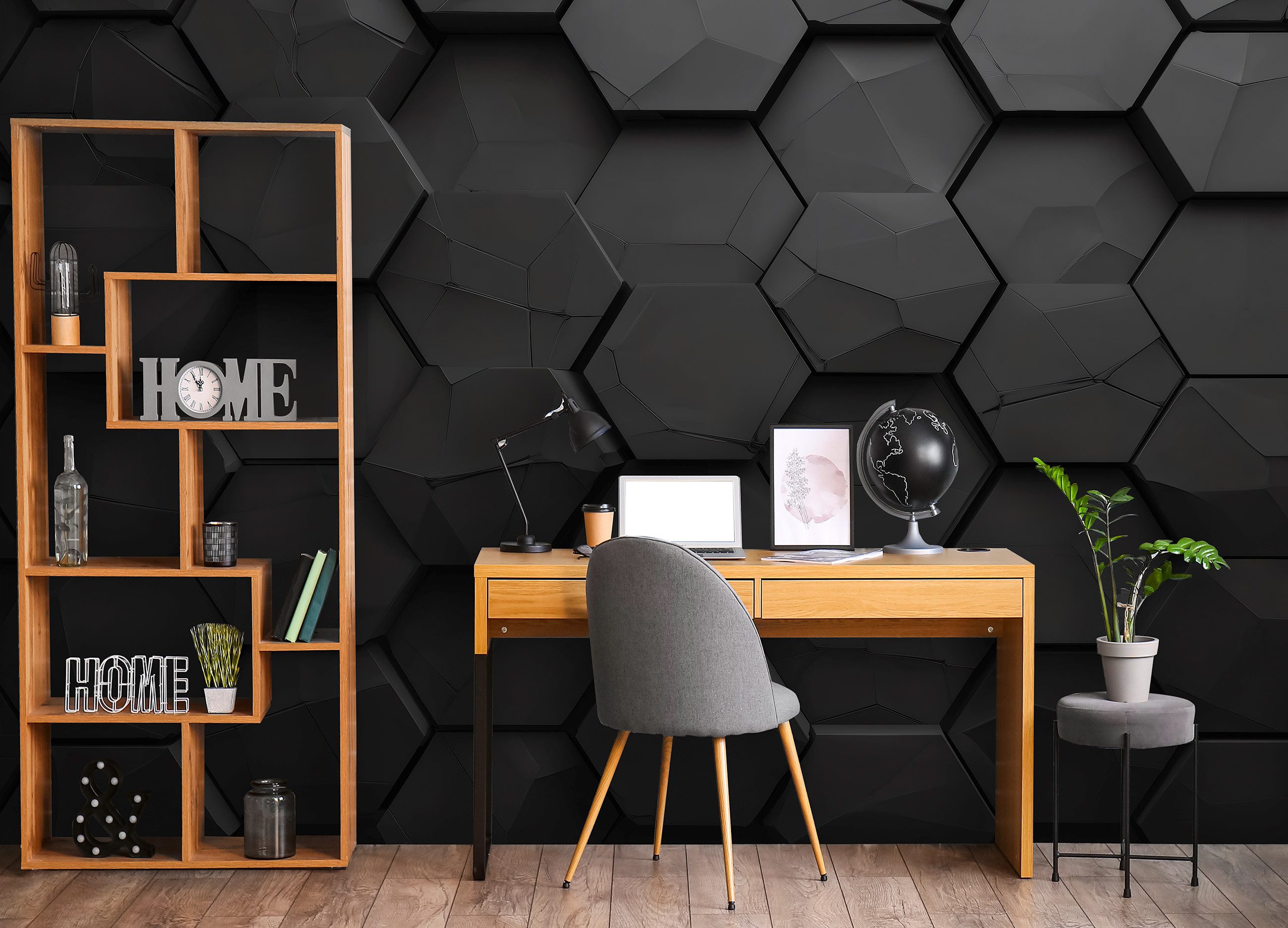 Wallarena Fototapete Kinderzimmer Junge Hexagon 3D Gaming Kinder Vlies Tape günstig online kaufen