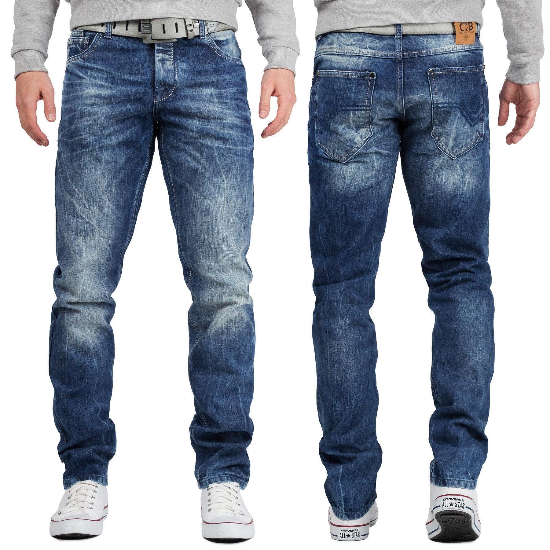 Cipo & Herren mit Waschung Hose Baxx Stonewashed lässiger BA-CD319Y 5-Pocket-Jeans