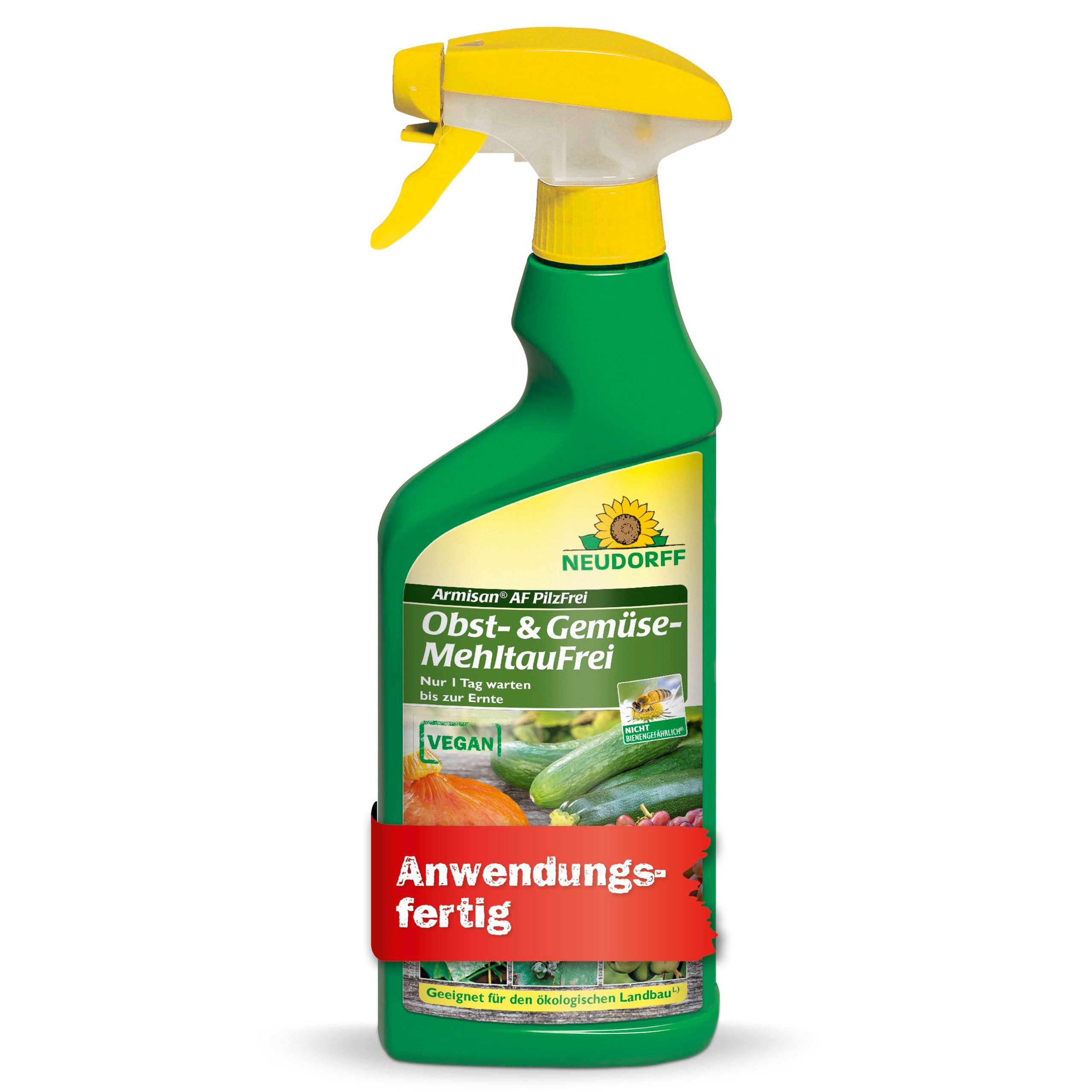 Neudorff Pflanzen-Pilzfrei Armisan AF PilzFrei Obst- und Gemüse MehltauFrei 500 ml, 0.5 l, Einzelprodukt, Anwendungsfertiges Spritzmittel gegen Mehltau und Pilzkrankheiten, Anwendungsfertiges Spritzmittel gegen Mehltau und Pilzkrankheiten
