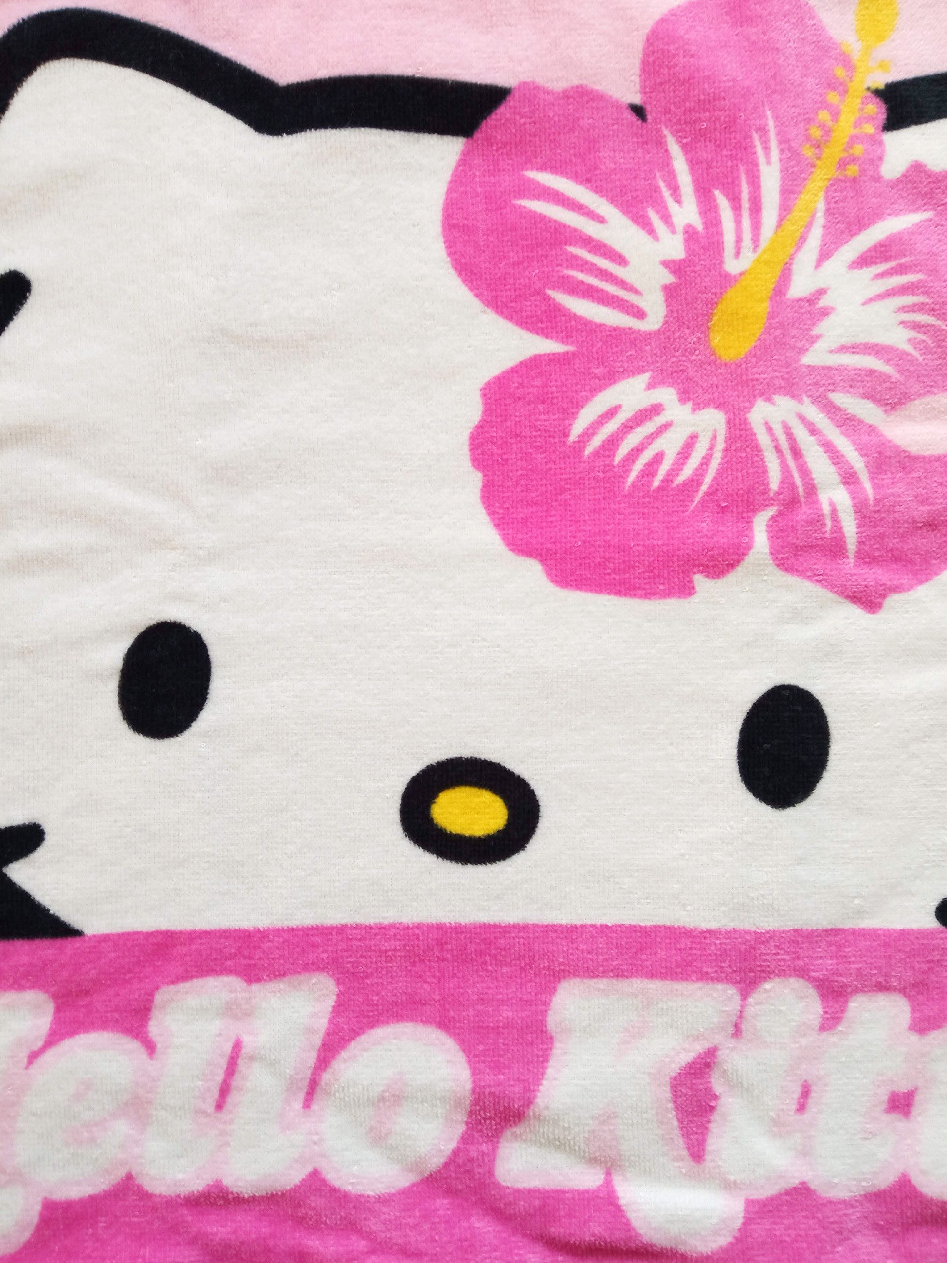 United Labels® Strandtücher Hello Kitty Badeponcho Handtuch Badetuch mit Kapuze 50 x 100 cm