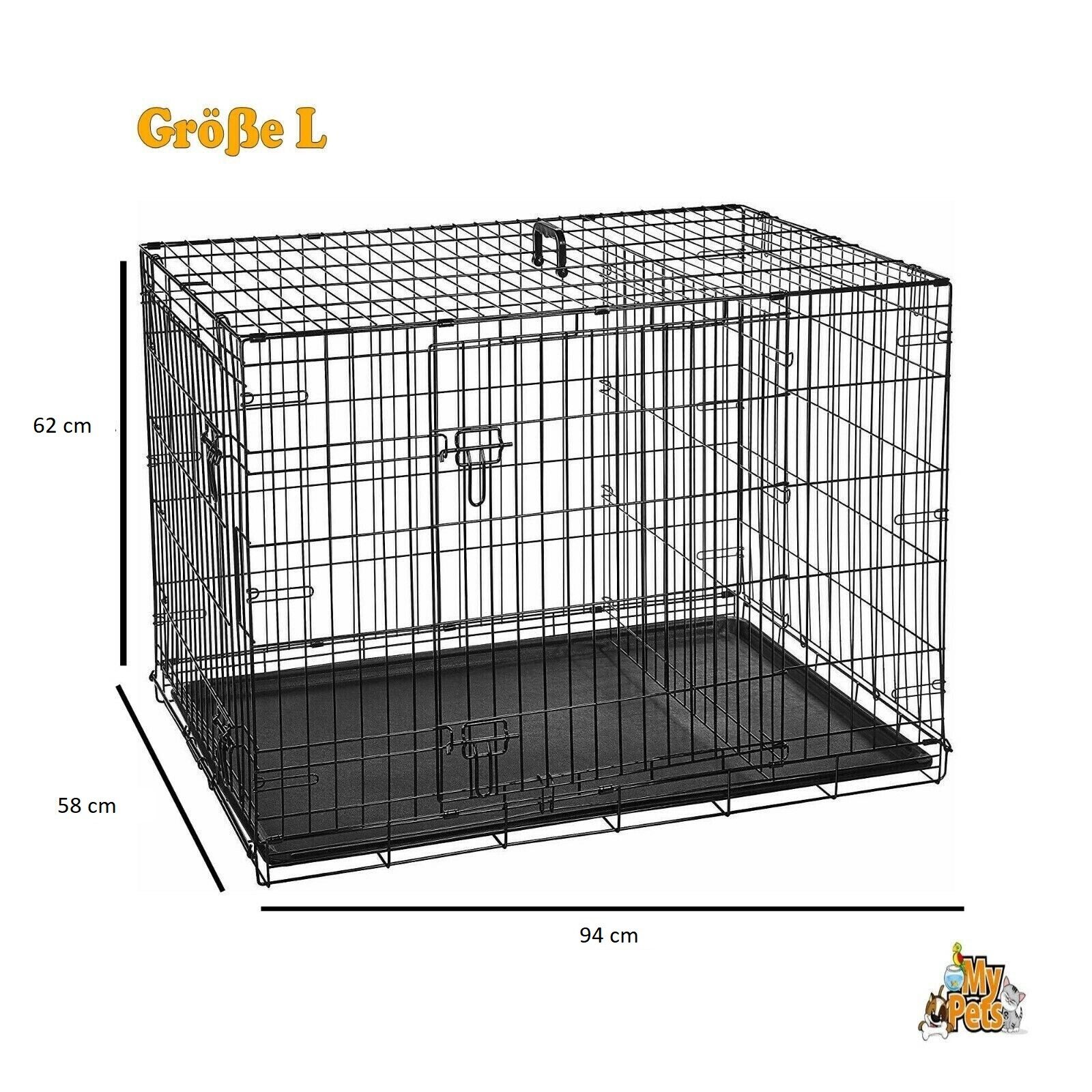 MYPETS Tiertransportbox Hundegitterbox Safe Hundetransportbox Hundebox Transportbox