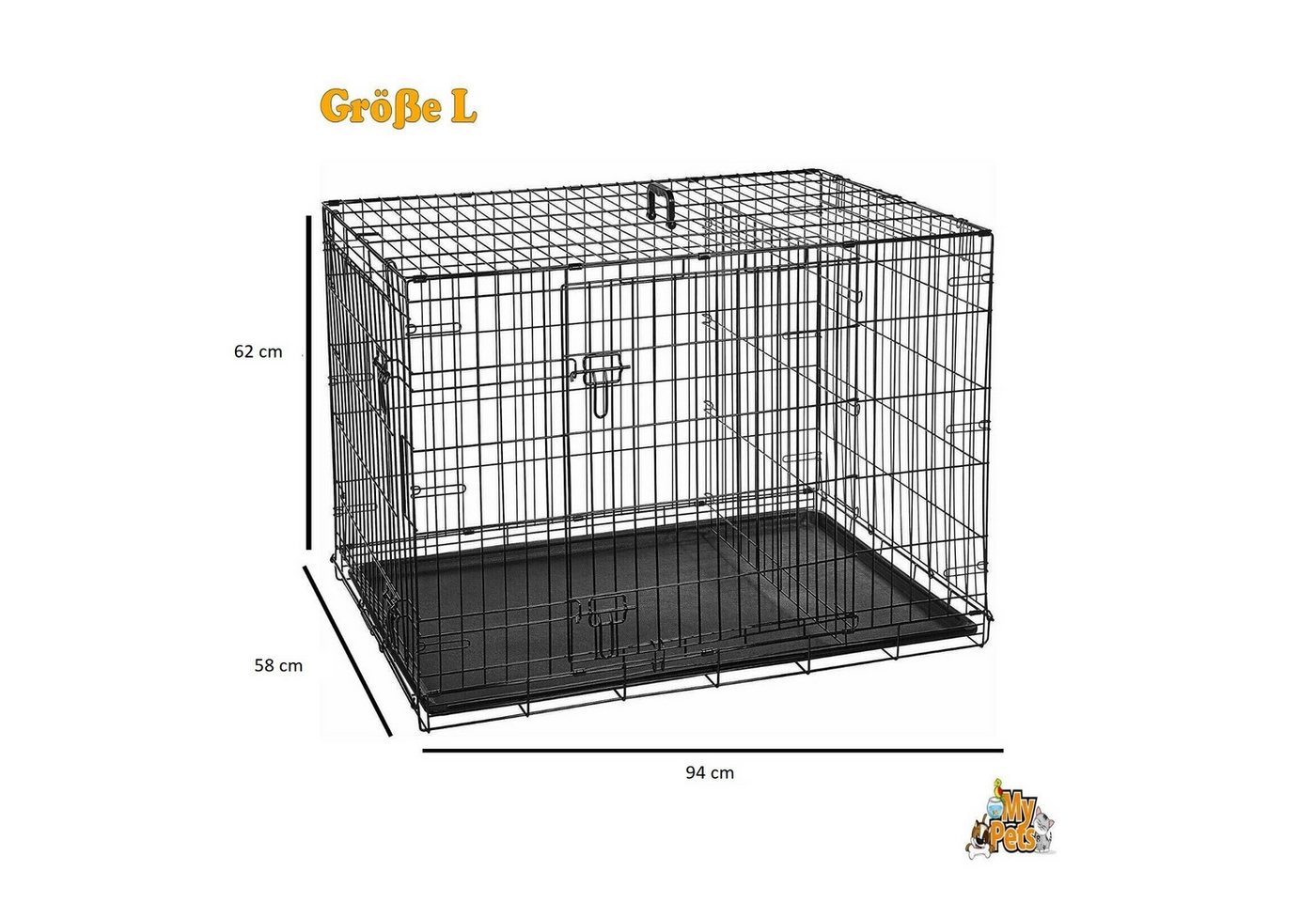 Thumbnail - MYPETS Tiertransportbox Hundegitterbox Safe Hundetransportbox Hundebox Transportbox