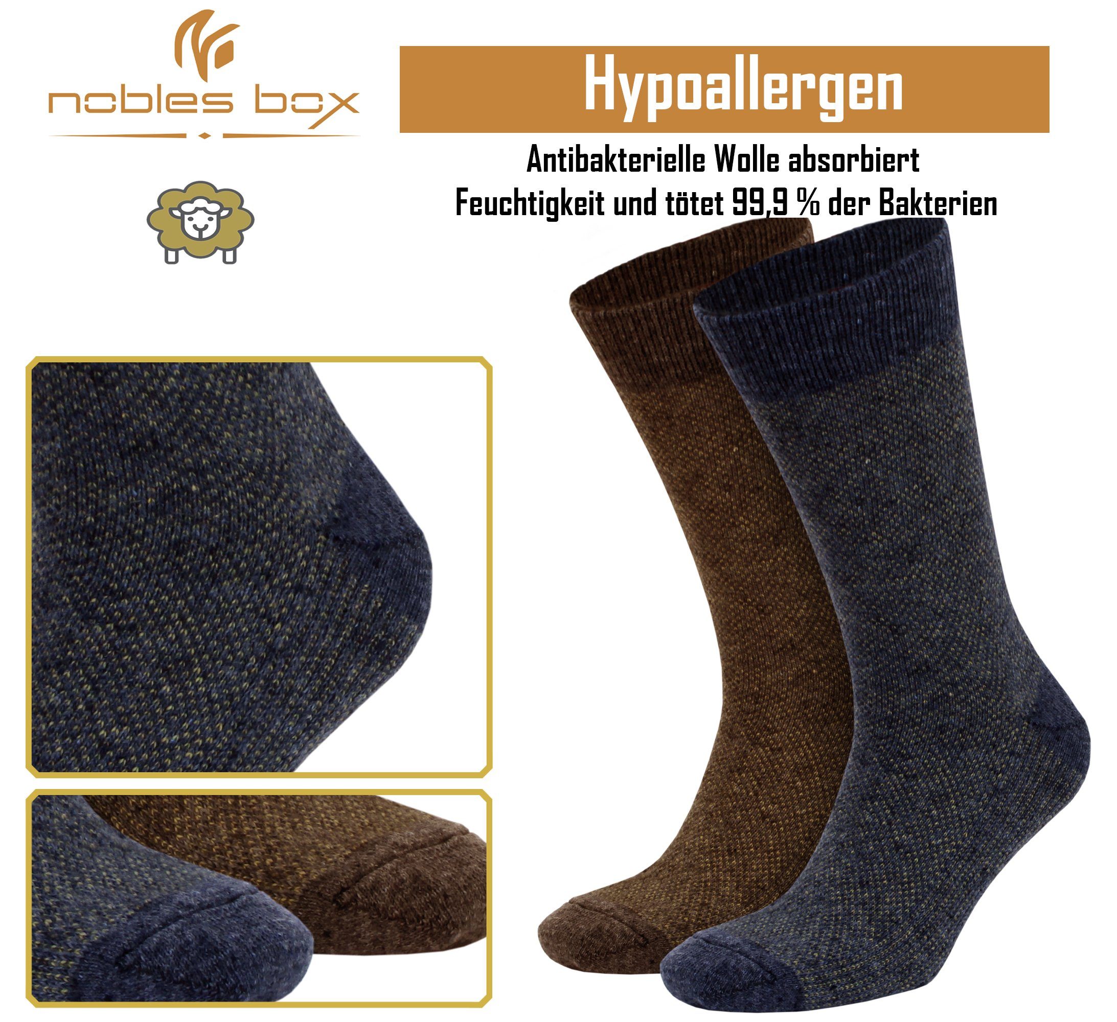 Asorti-5 Warme Herren Herren Socken, Wollsocken Norwegersocken EU NoblesBox 40-44 (Beutel, 2-Paar, Arbeitssocken Größe) Herren