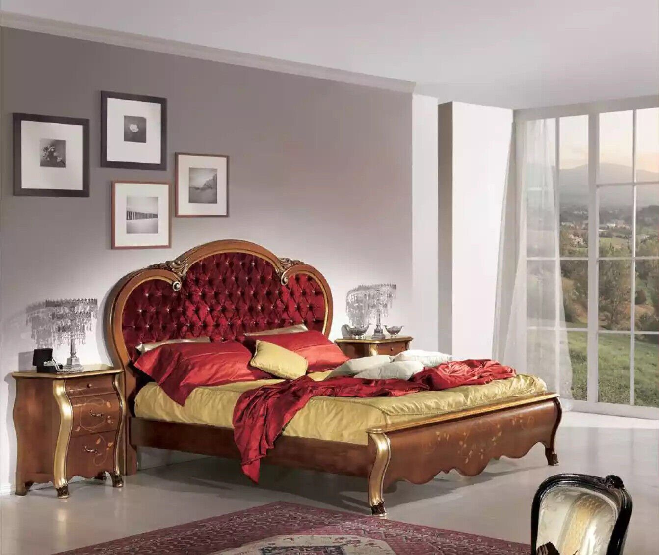 Schlafzimmer Luxusbetten Chesterfield in Luxusbett Bett (1-tlg., für Design Made Italy Nur JVmoebel Bett), Polsterung
