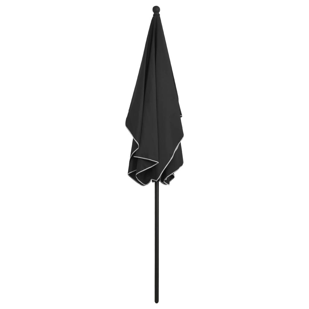 furnicato Sonnenschirm mit Mast 210x140 cm Anthrazit, LxB: 140x210 cm – Bild 4 von 5
