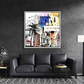 DOTCOMCANVAS® Leinwandbild Ibiza Funk, Leinwandbild Ibiza Funk Lifestyle Streetart Collage quadratisch weiß