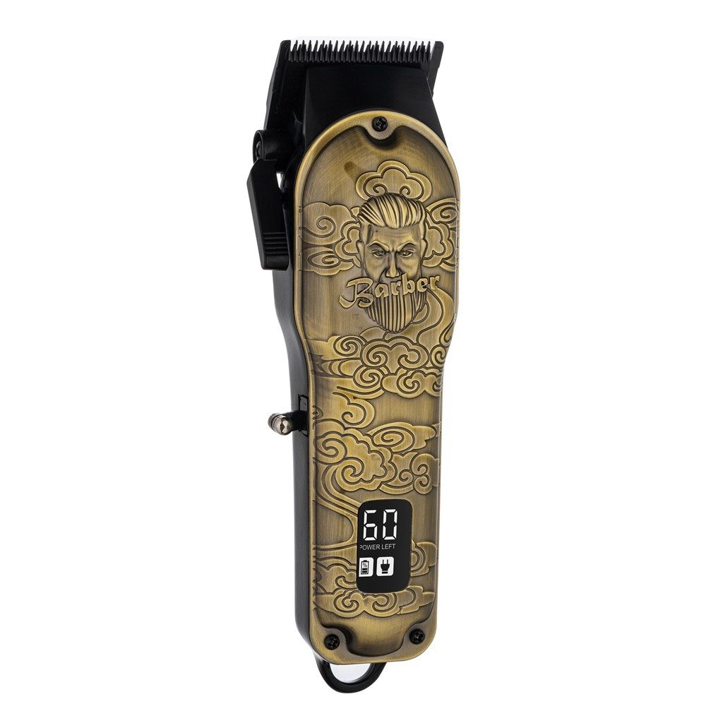 ADLER EUROPE Haarschneider AD 2857 Barber Profi Haarschneider, Akku Rasierapparat, Haartrimmer, für Bart, Kopfhaar, Koteletten, Keramikklinge, Metallgehäuse Golden