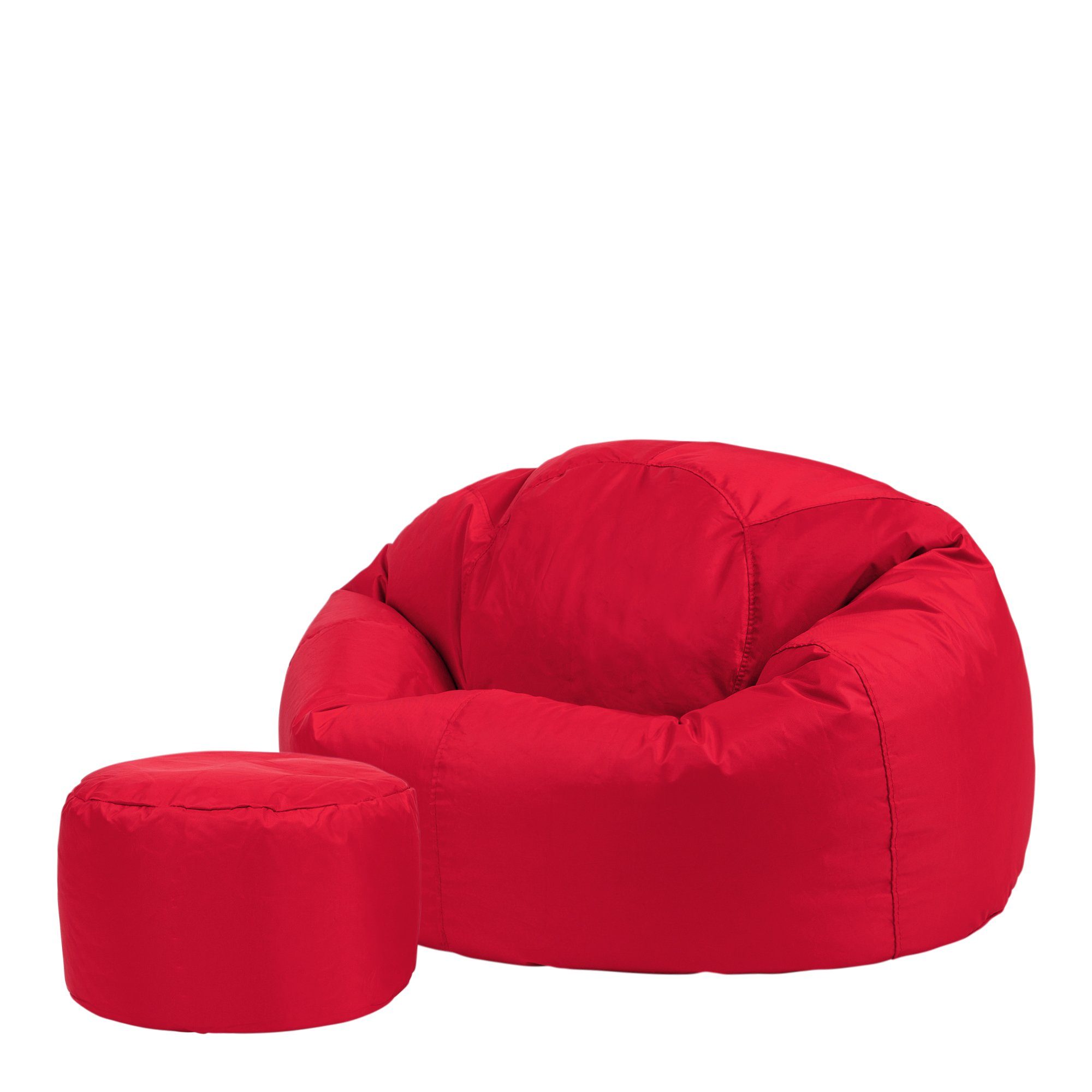 Veeva Sitzsack Klassischer Sitzsack Outdoor mit Sitzpouf rot
