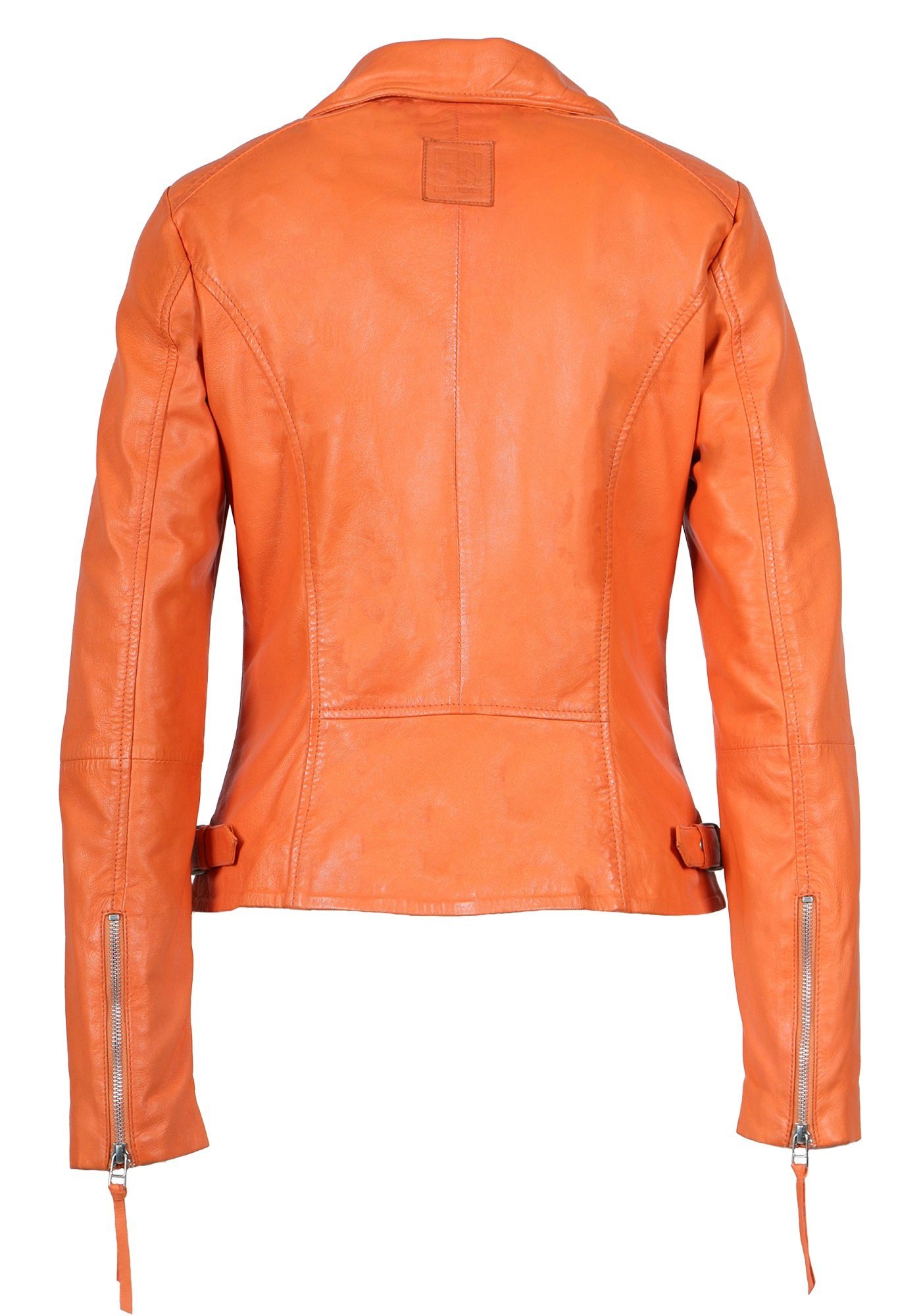 Asymmetrischer Reißverschluss Freaky Tailliert, Echtleder, Lederjacke Princess Melon Biker Nation