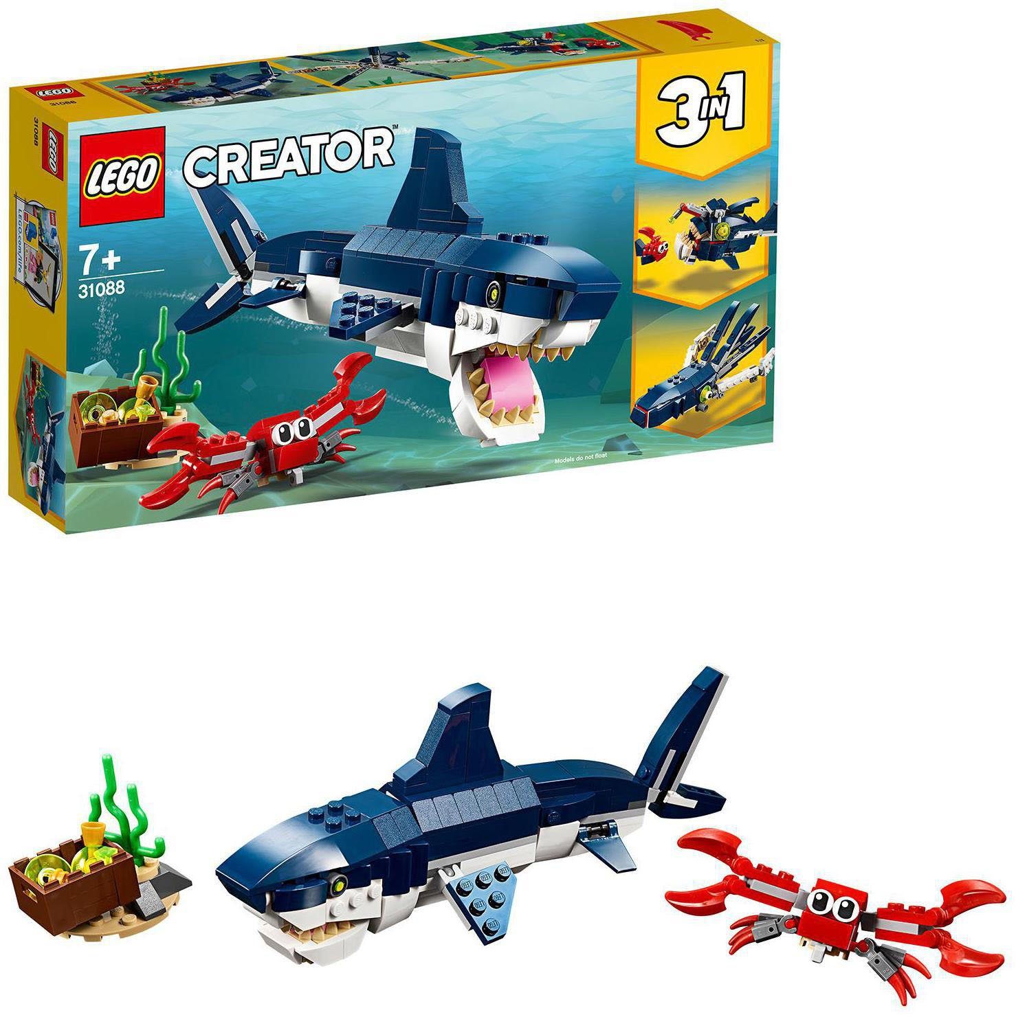 LEGO® Konstruktionsspielsteine Bewohner der Creator (31088), LEGO® St), Made 3in1, (230 in Europe Tiefsee