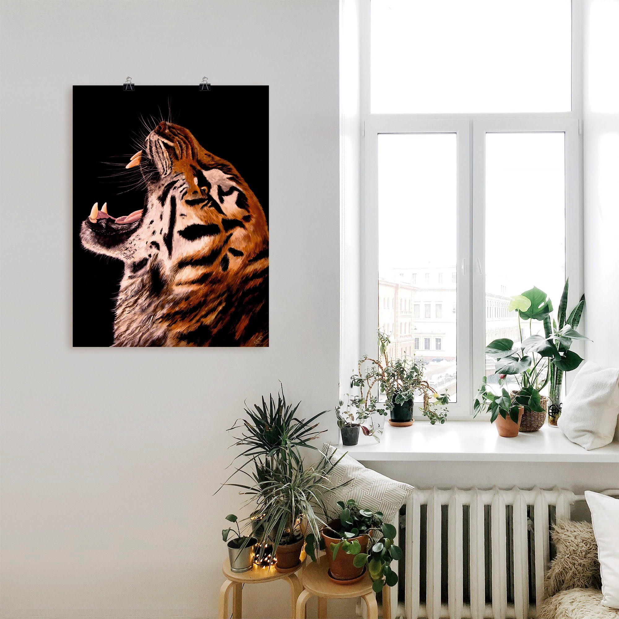 Wandbild versch. in Artland oder als Poster Tiger, Leinwandbild, Wandaufkleber (1 Alubild, Größen Wildtiere St),