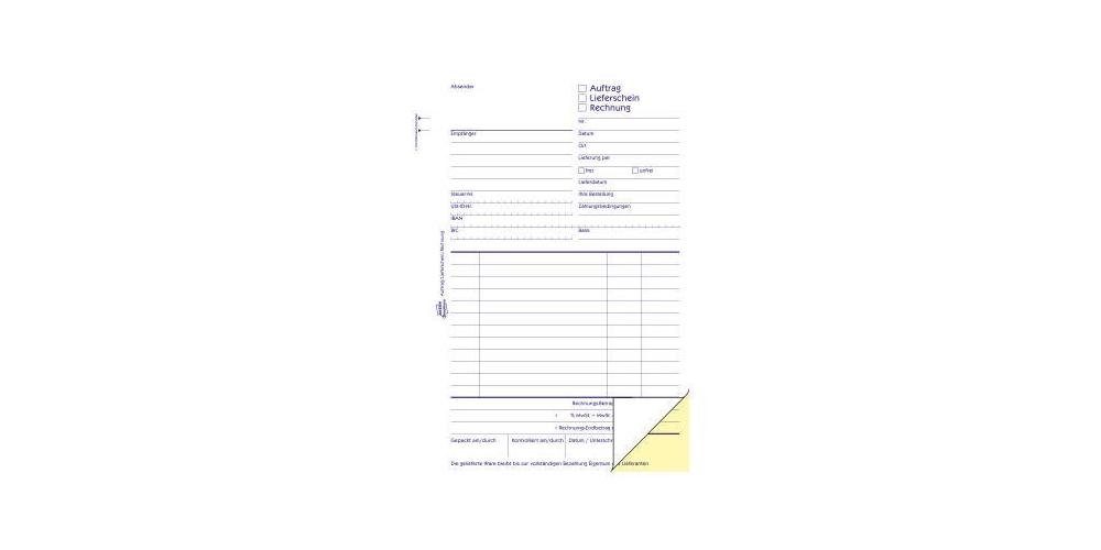 Avery Zweckform Formularblock »Auftrag/Lieferschein/Rechnungsformular  Papierformat: DIN A5 Grammatur: 51 g/m²«