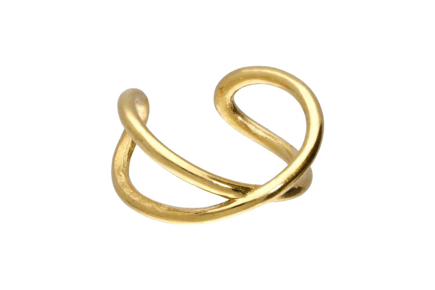 Fake-Spirale Chirurgenstahl Fake Ohrring 2 RINGE ÜBERKREUZT