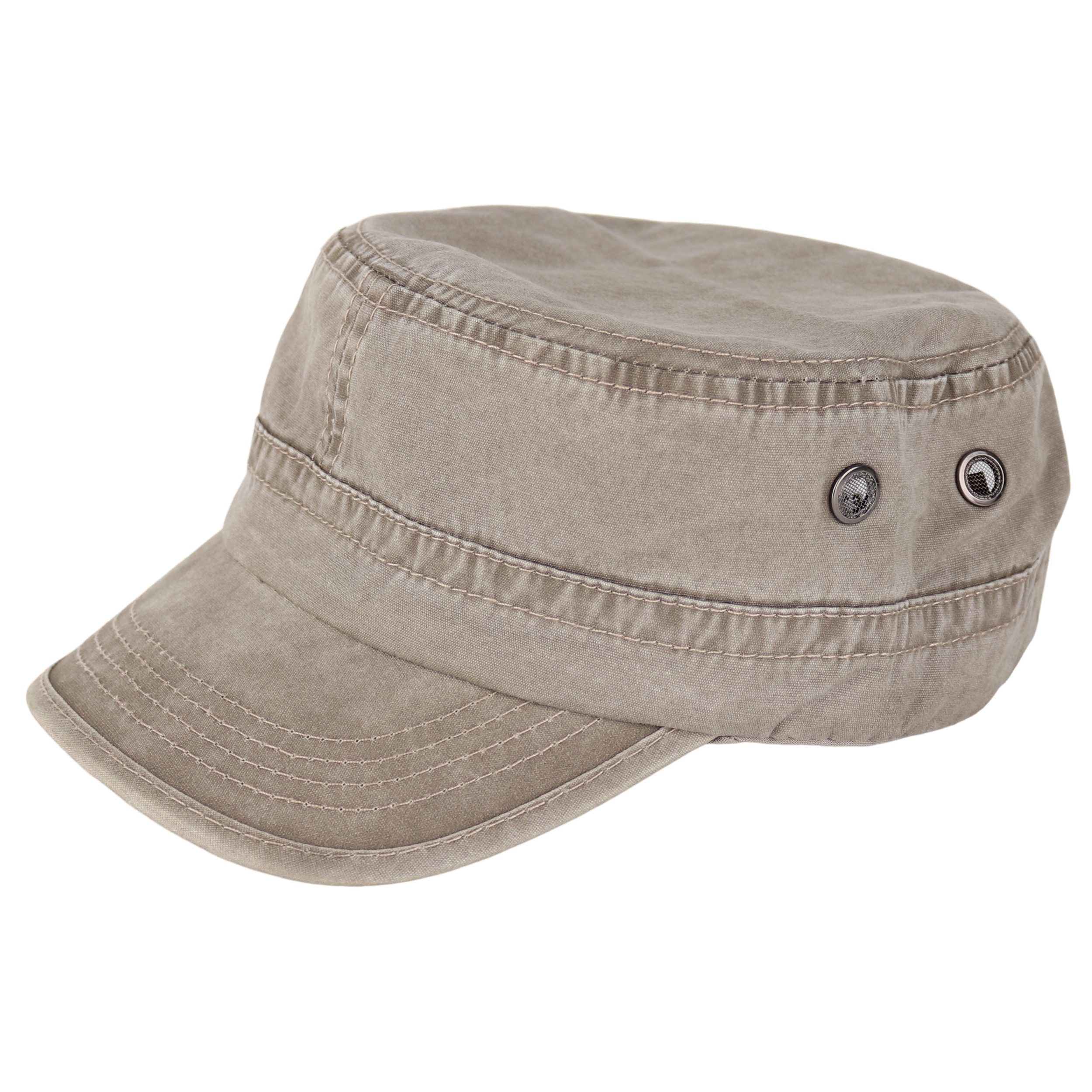 MIRROSI Army Cap Military Cap aus reinem Baumwolle mit Shirm used Look (Outdor Cap, Feldmütze, Kappe) Used Look, Atmungsaktiv, Einheitsgröße, Unisex, Damen Herren