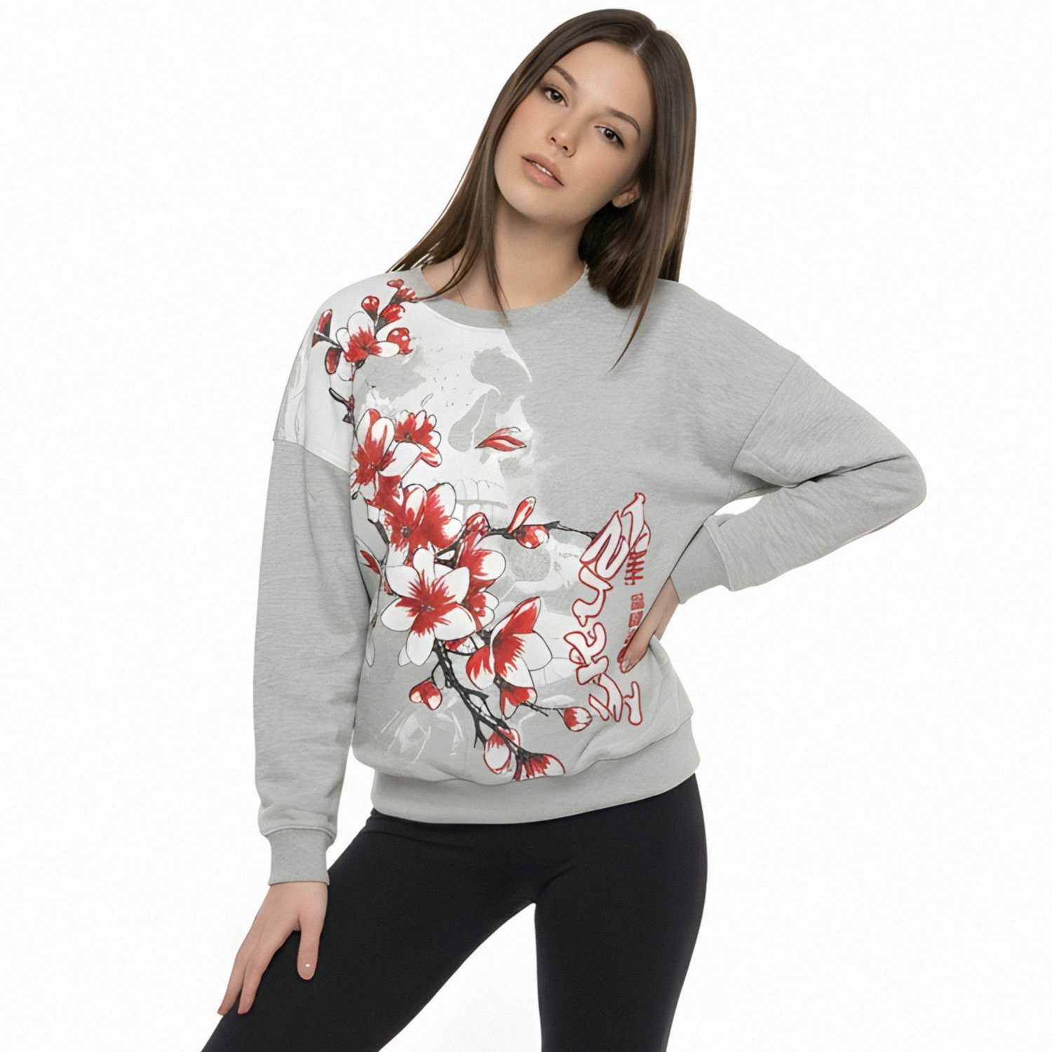 YAKUZA Sweatshirt Hanami im Oversized Look