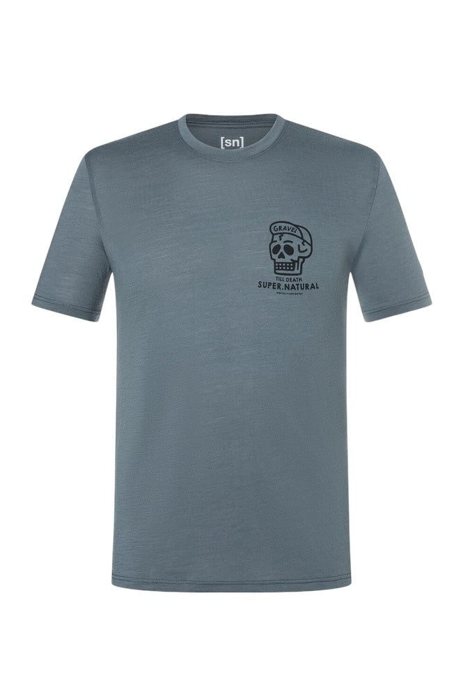 SUPER.NATURAL T-Shirt Gravel Tee (Merino-Mix) grau Herren