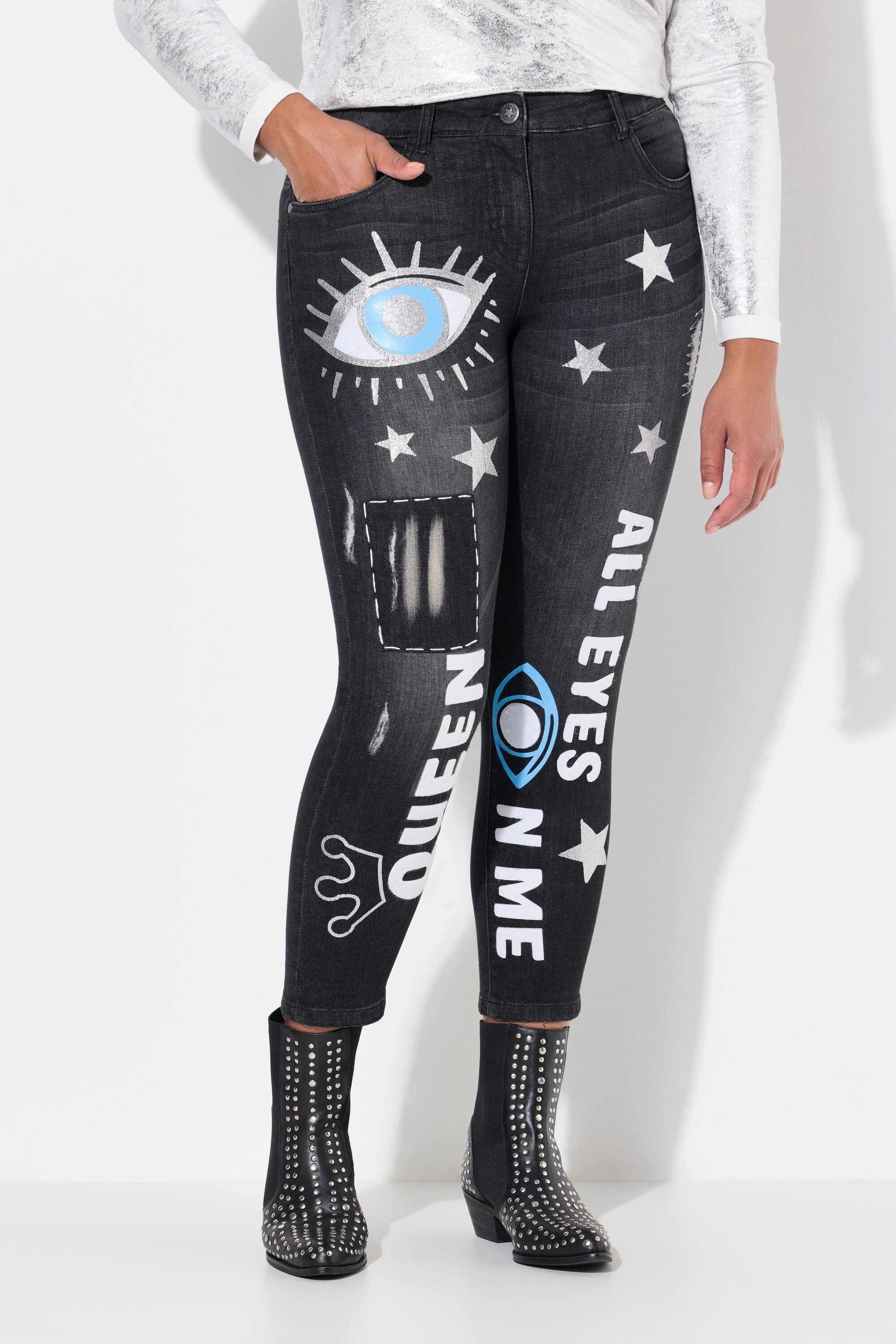 Angel of Style Regular-fit-Jeans Jeans WashOut modische Drucke 5-Pocket