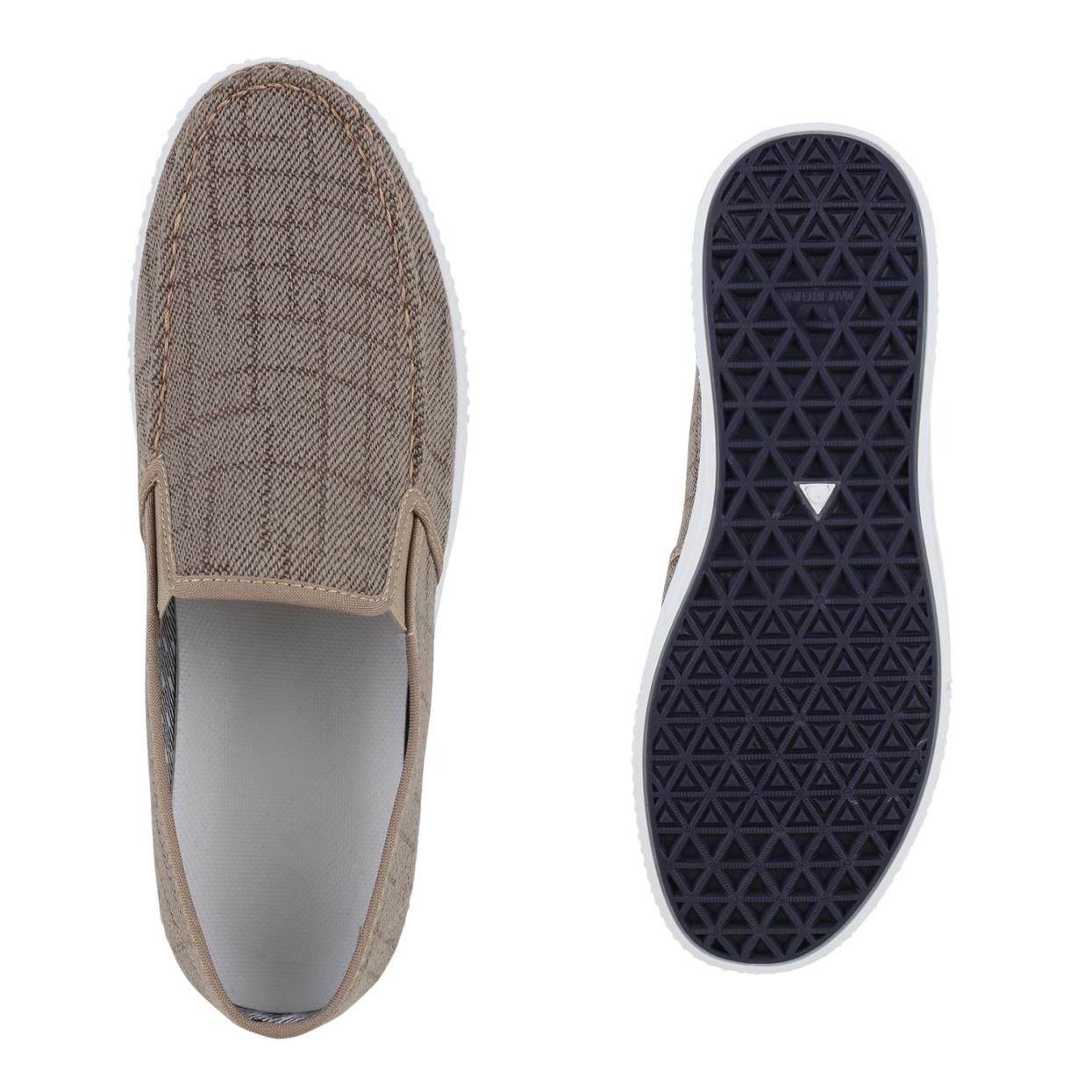 VAN HILL 841680 Slipper Herren Slip Ons Slippers Bequeme Basic Stoff Freizeit