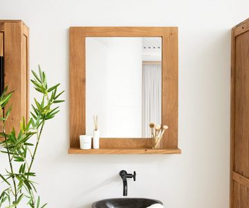 DELIFE Badezimmer-Set Solidu, Akazie Natur 70x80 cm Spiegel