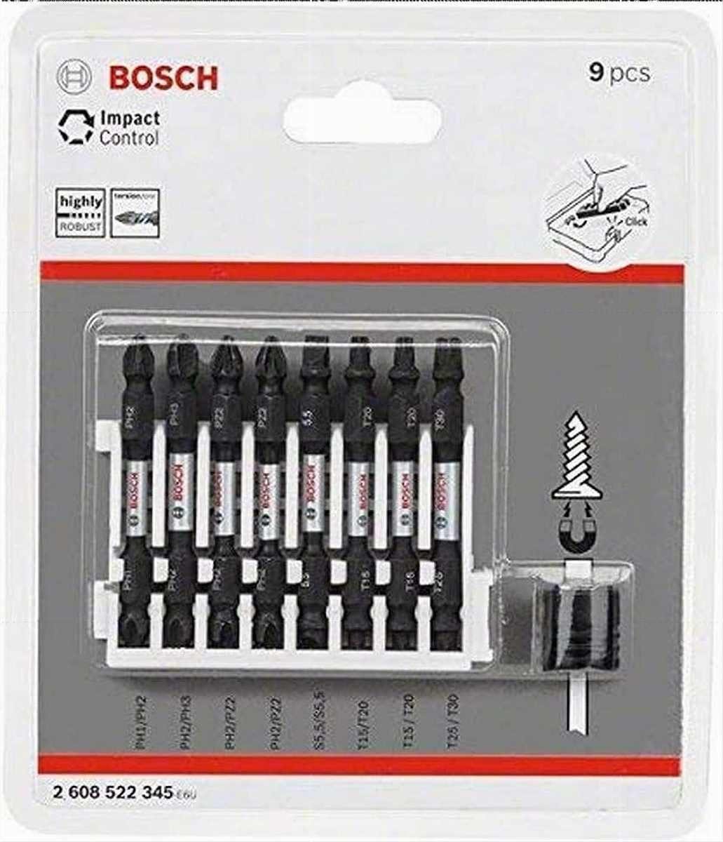 Thumbnail - Bosch Professional Bohrer- und Bitset 9tlg. Doppelschrauber Bit Set Impact Control, T/PZ/PH/SL- L 65mm
