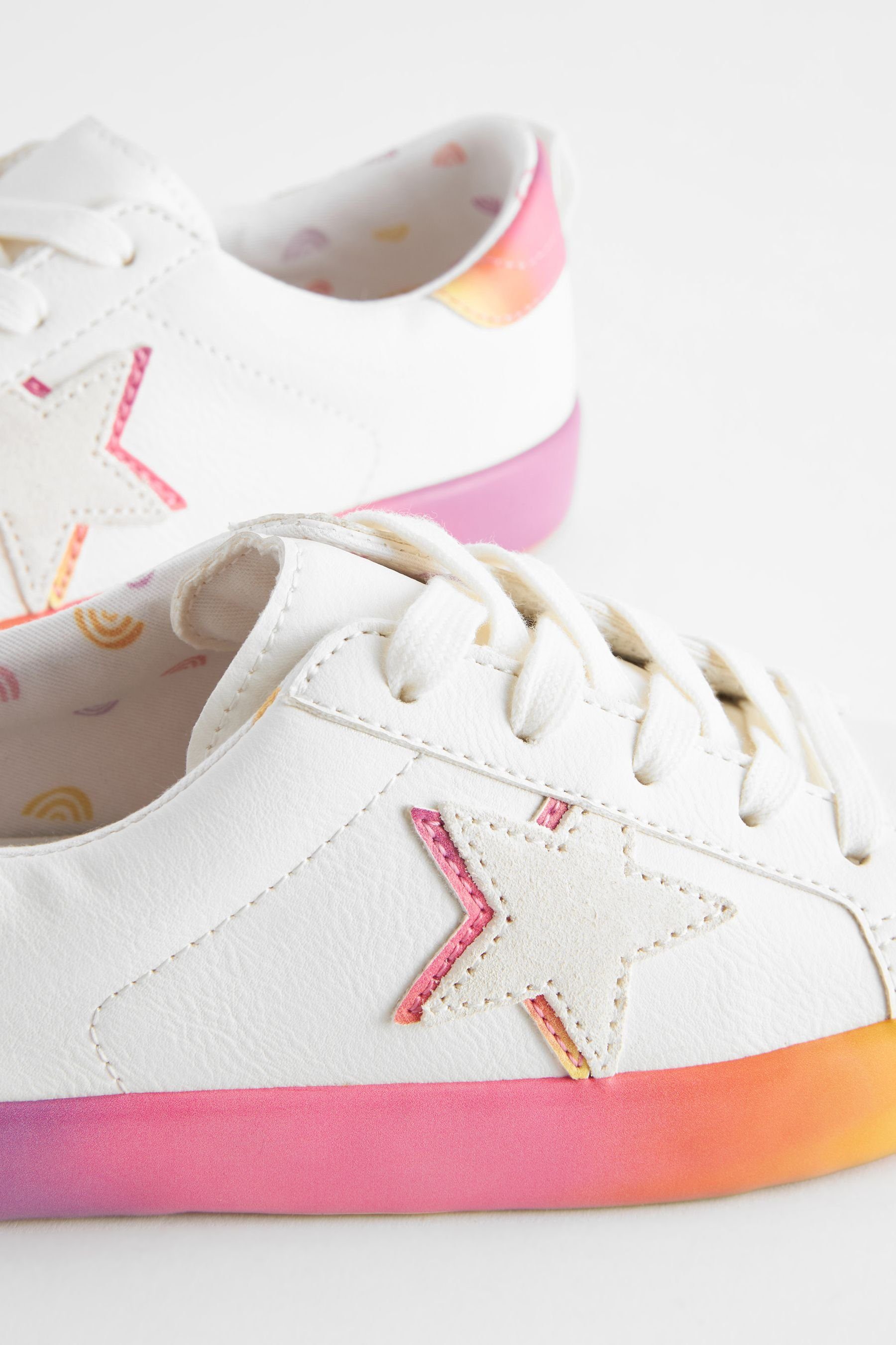 Passform weite Schnür-Sneaker Multi mit Sneaker Next Stern, (1-tlg) Pink/White