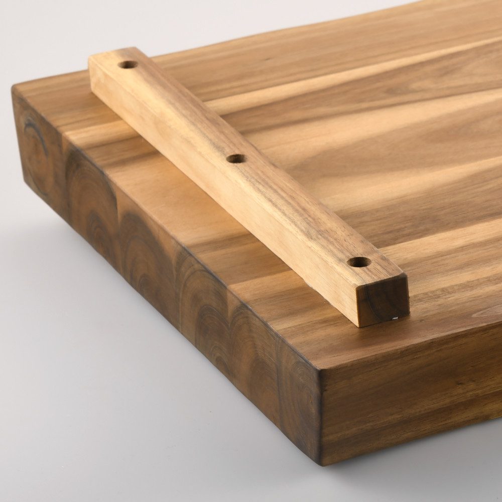 KESPER® Tranchierbrett Schneidebrett, Akazie, FSC, Massivholz, (1-St), inkl. Saftrille