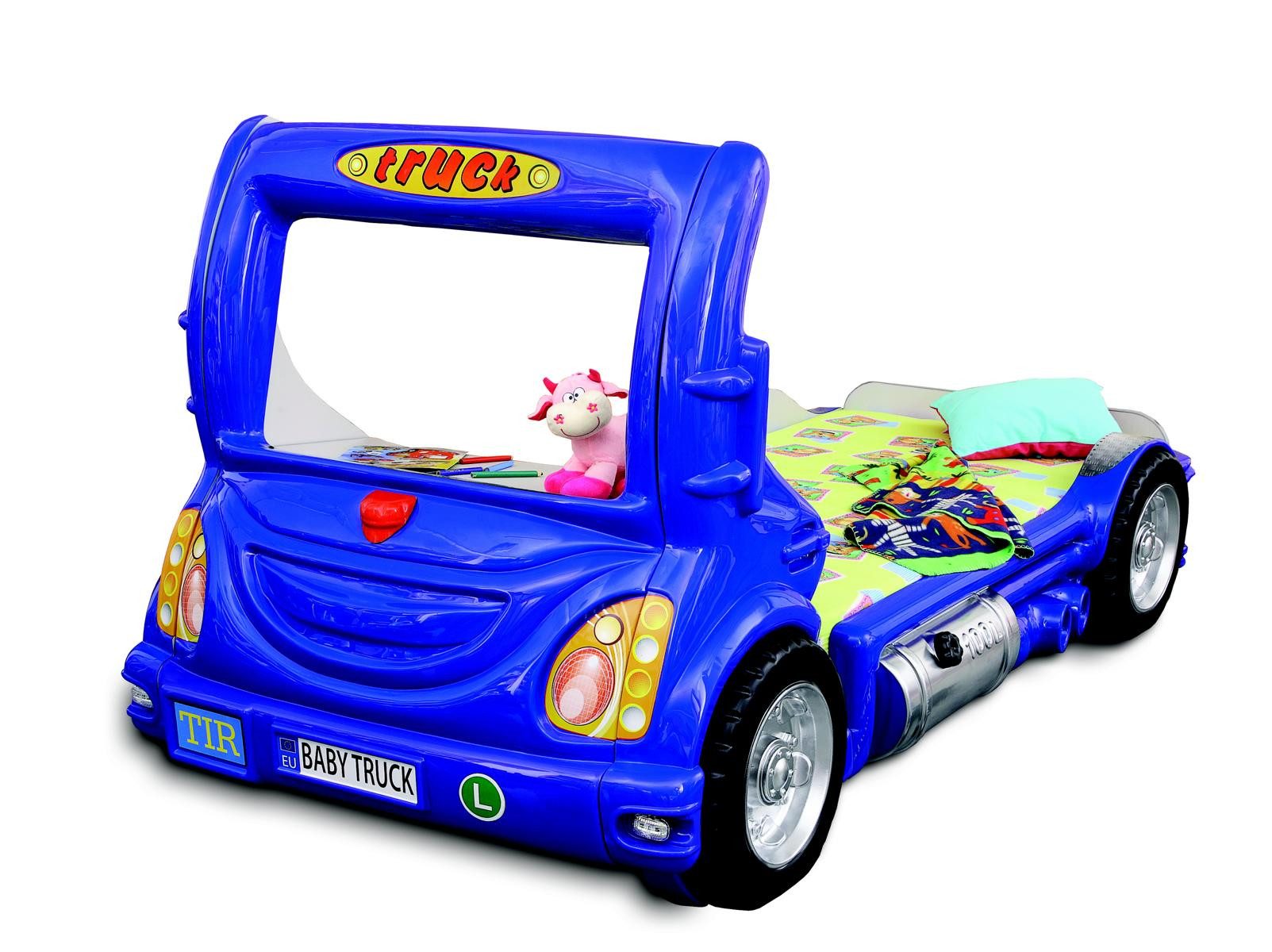 JVmoebel Kinderbett Lkw Kinderbett Truck blau aus hochwertigem Kunststoff (1-tlg., Kinderbett), Made in Europa