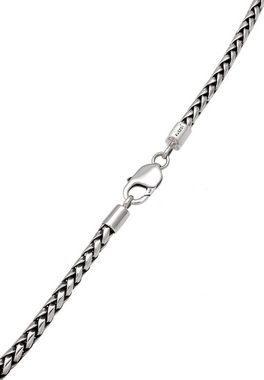 Kuzzoi Silberkette Herren Zopfkette Trend Oxidiert Massiv 925 Silber