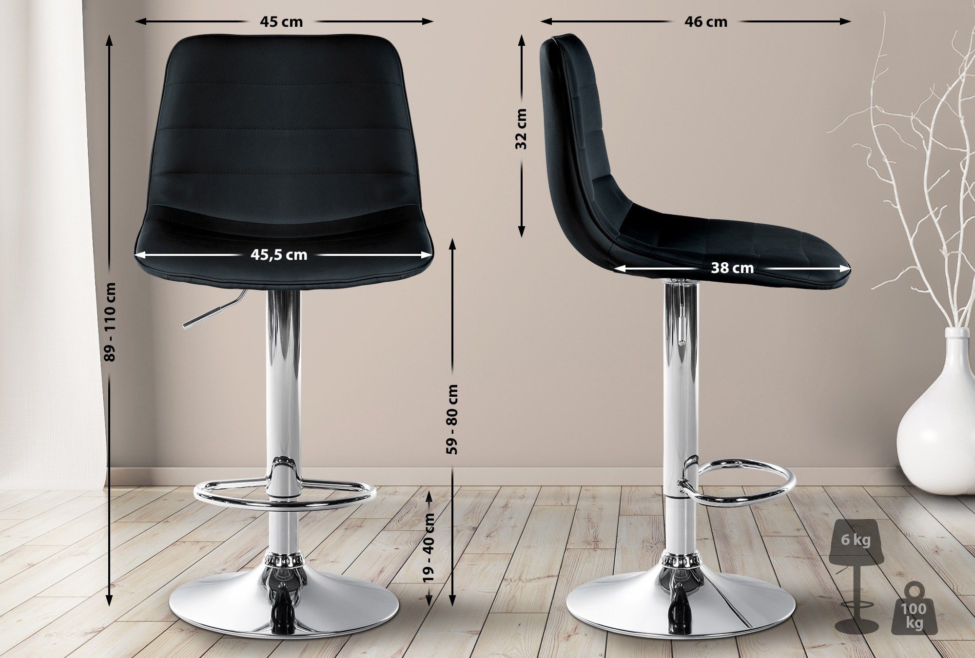 CLP Barhocker Lex Kunstleder (2er Set, günstig online kaufen