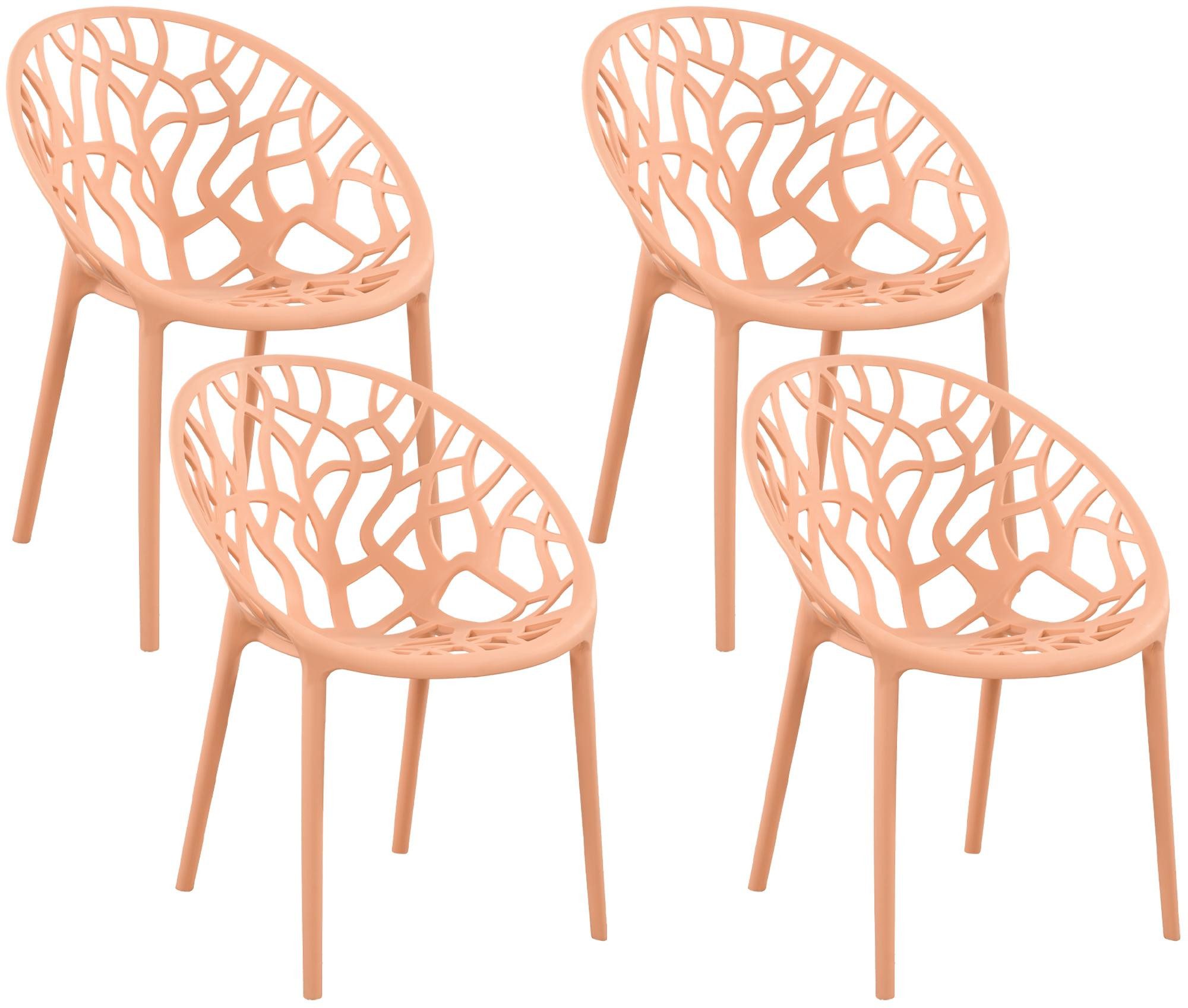 furnicato Stuhl Gartenstühle Hope 4er Set 80x59x60 cm pfirsich (1 St)