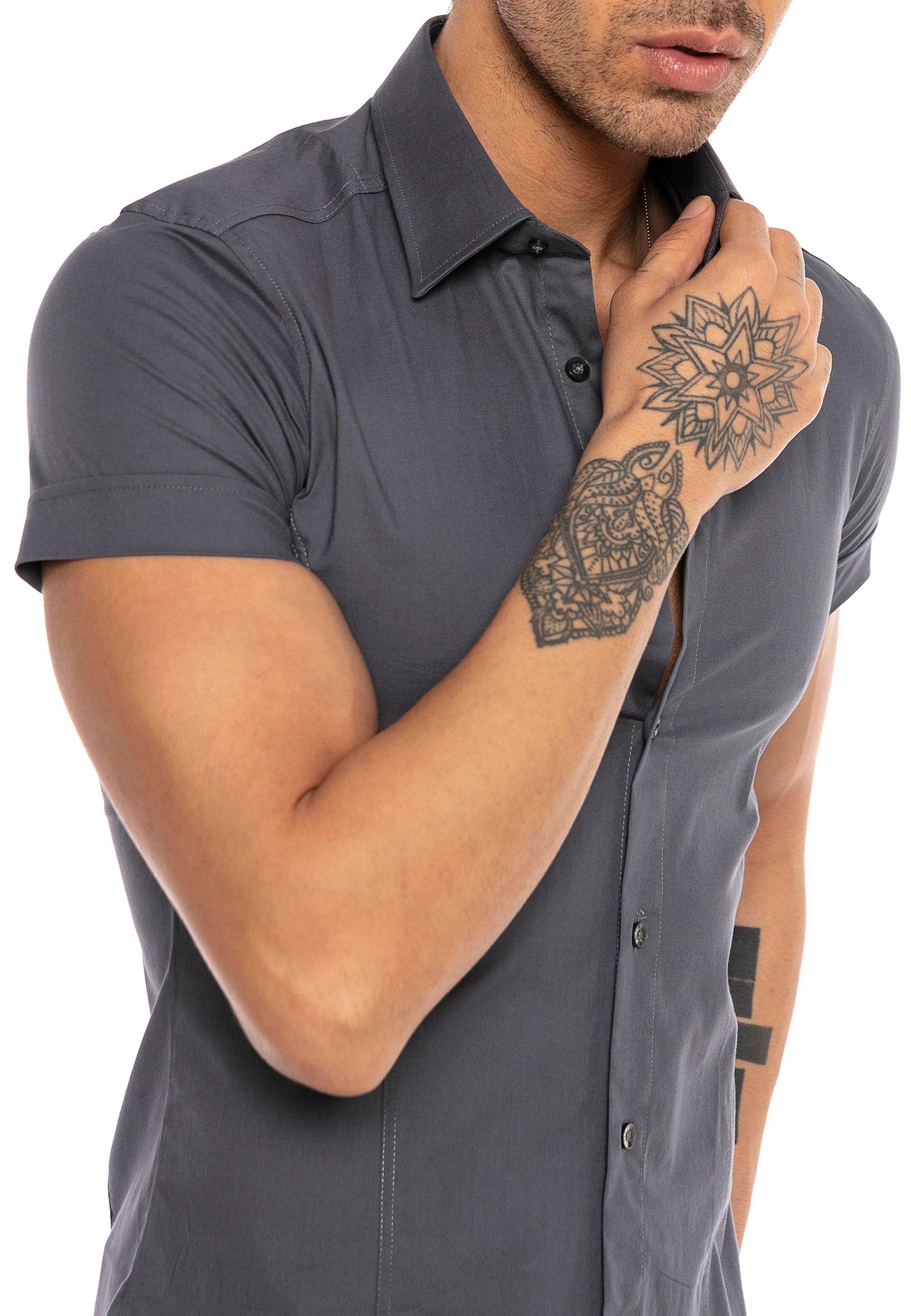 RedBridge Kurzarmhemd Slim Fit – Eleganter Look, Stretch-Material, Figurbet günstig online kaufen