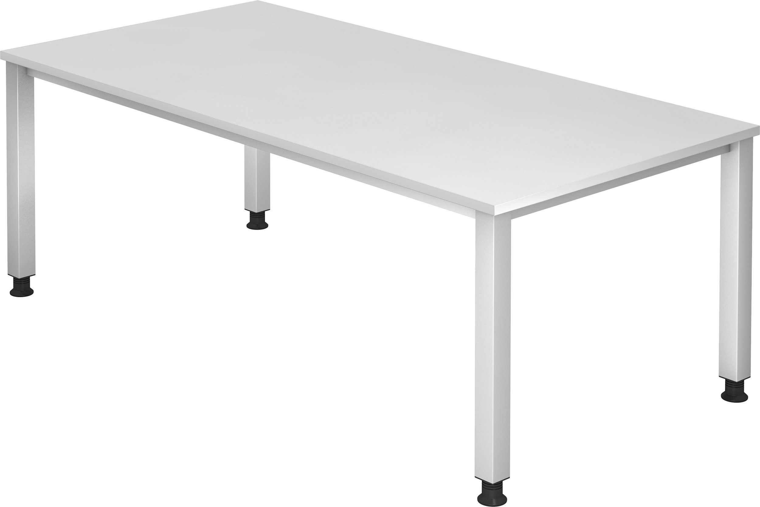 bümö Schreibtisch Schreibtisch Serie-Q, Rechteck: 200 x 100 cm - Dekor: Weiß