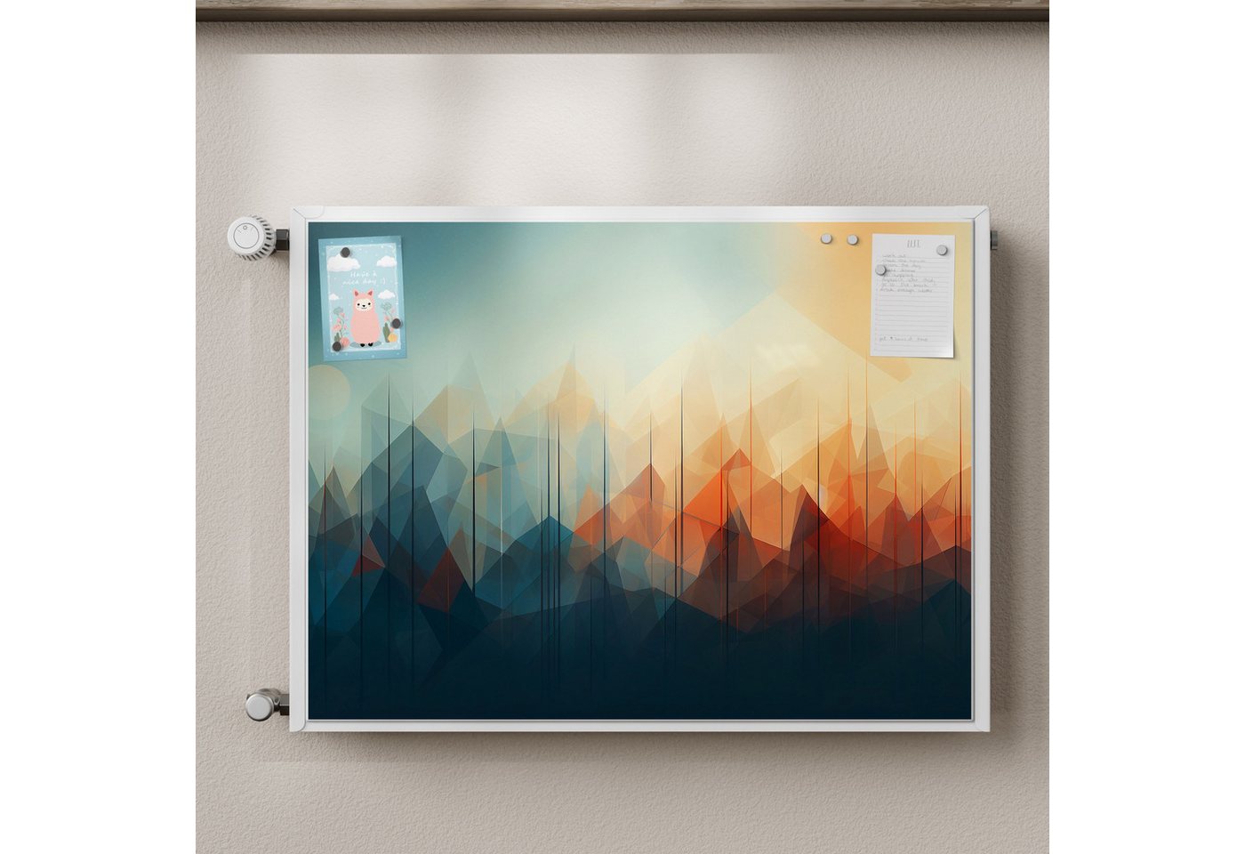 Thumbnail - DEQORI Magnetfolie 'Digitale Gebirgsidylle', beschreibbar Heizung Magnetmatte magnetisch Magnetfolie