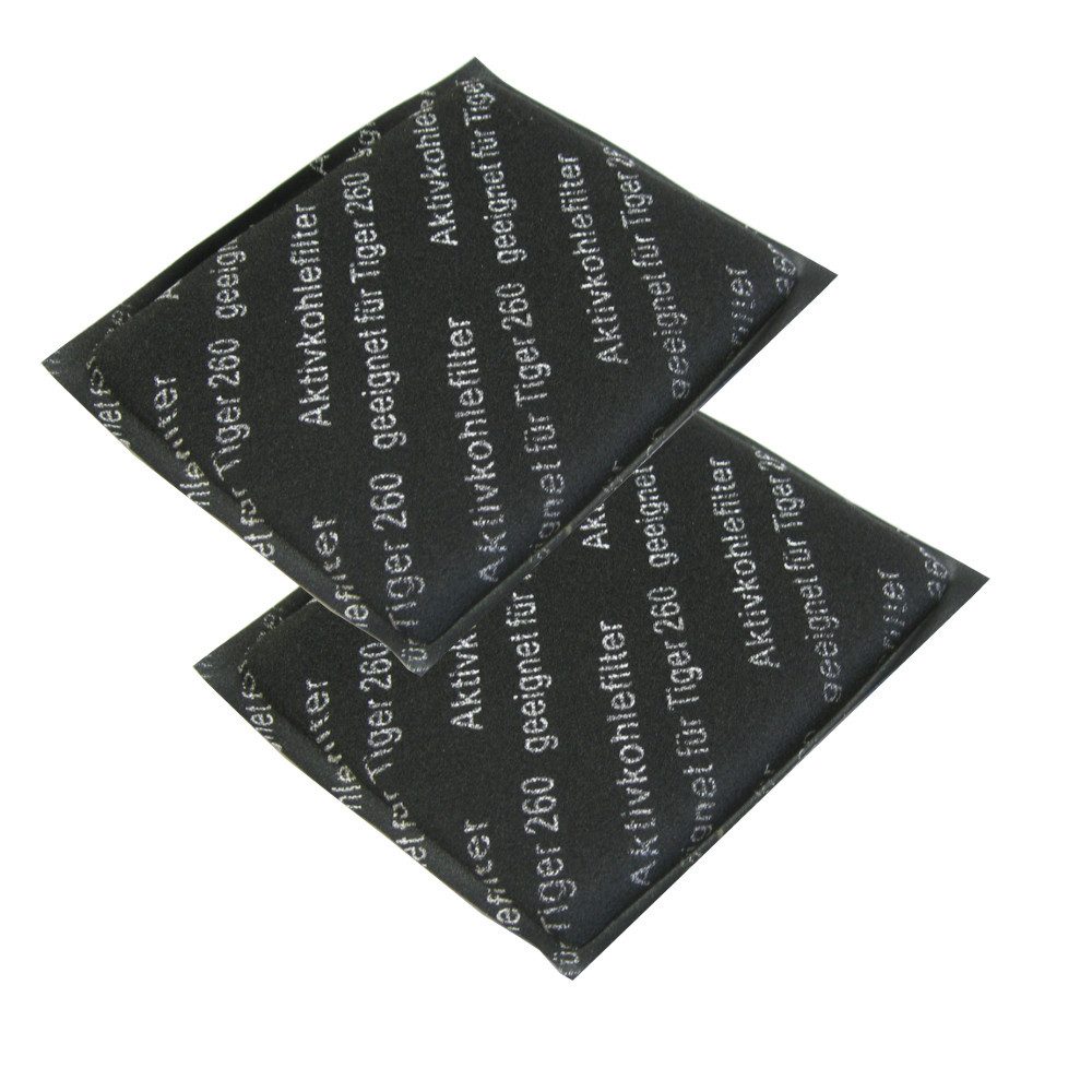 Trade-Shop Aktivkohlefilter 2x passend für Vorwerk Tiger 250 VT250 251 VT251 252 VT252 260 VT260, Geruchsfilter / Motorfilter mit geruchsbindender Aktivkohle