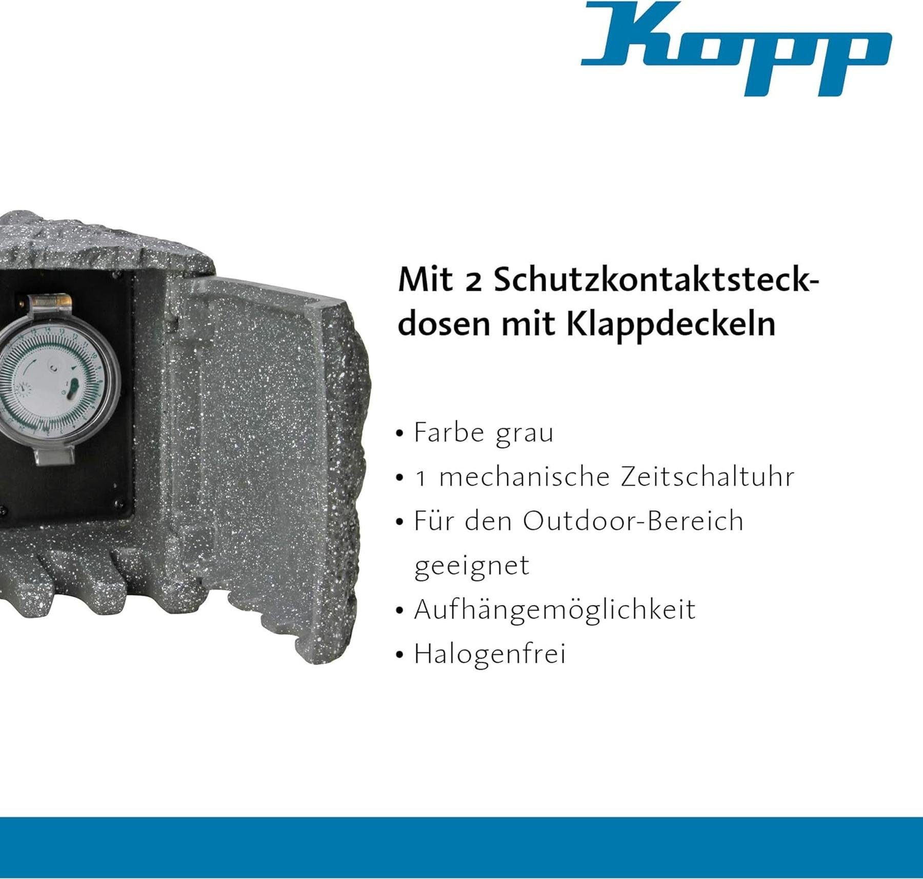 Steckdosen, mit 2 Steckdose Stein-Optik Kopp Überspannungsschutz Energiestation Schutzkontakt Kopp