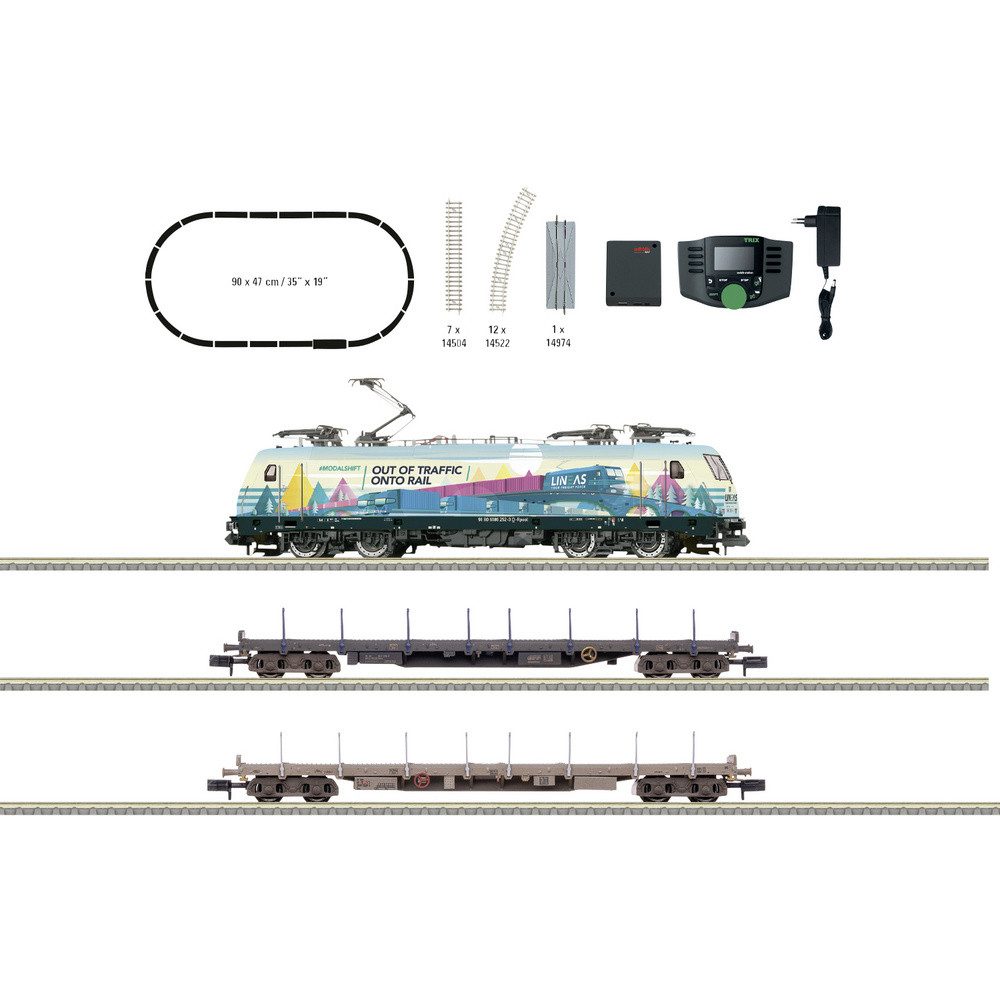 MiniTrix Modelleisenbahn Startpaket MiniTrix 11165 N Startpackung Güterzug der Railpool AG